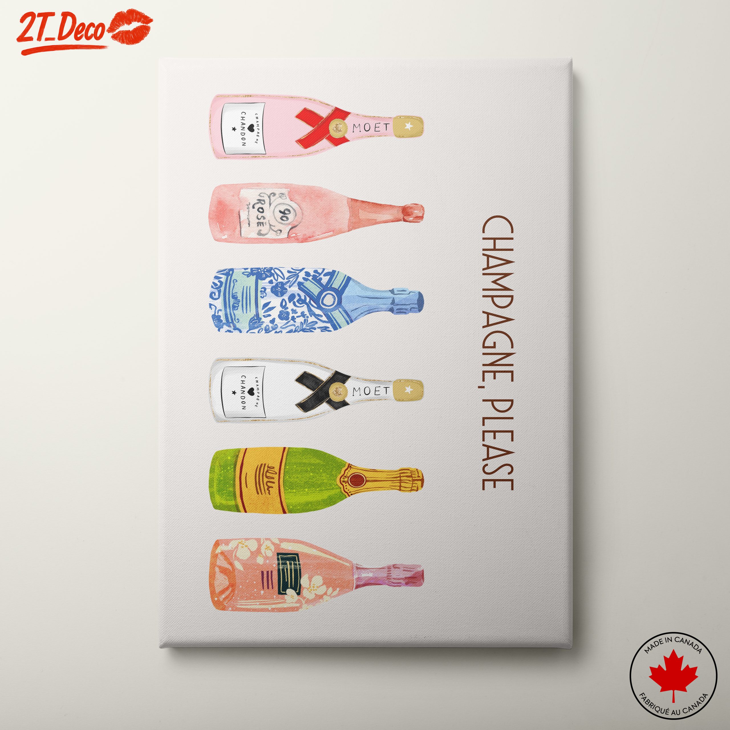 Colorful Champagne Bottles Art