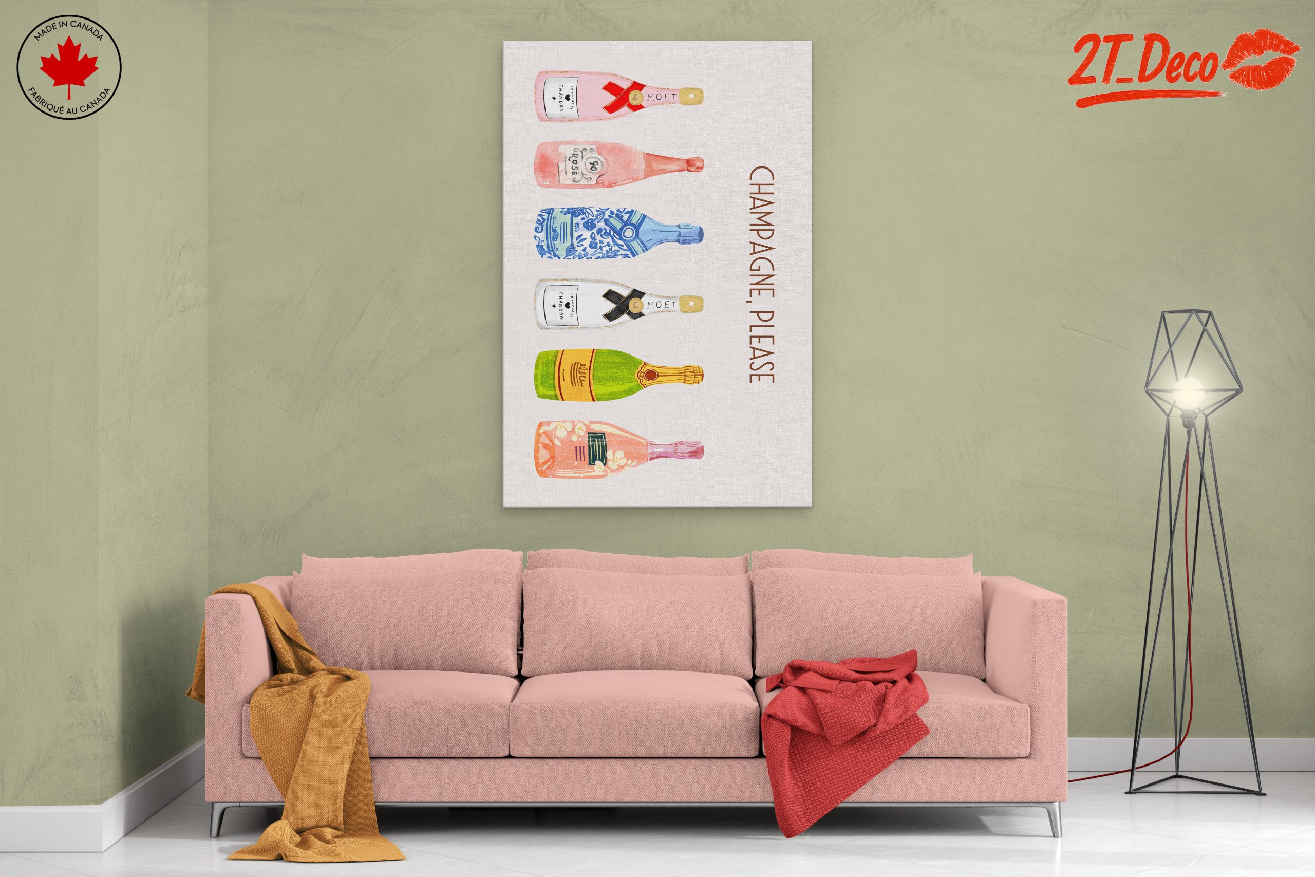 Colorful Champagne Bottles Art - Image 2