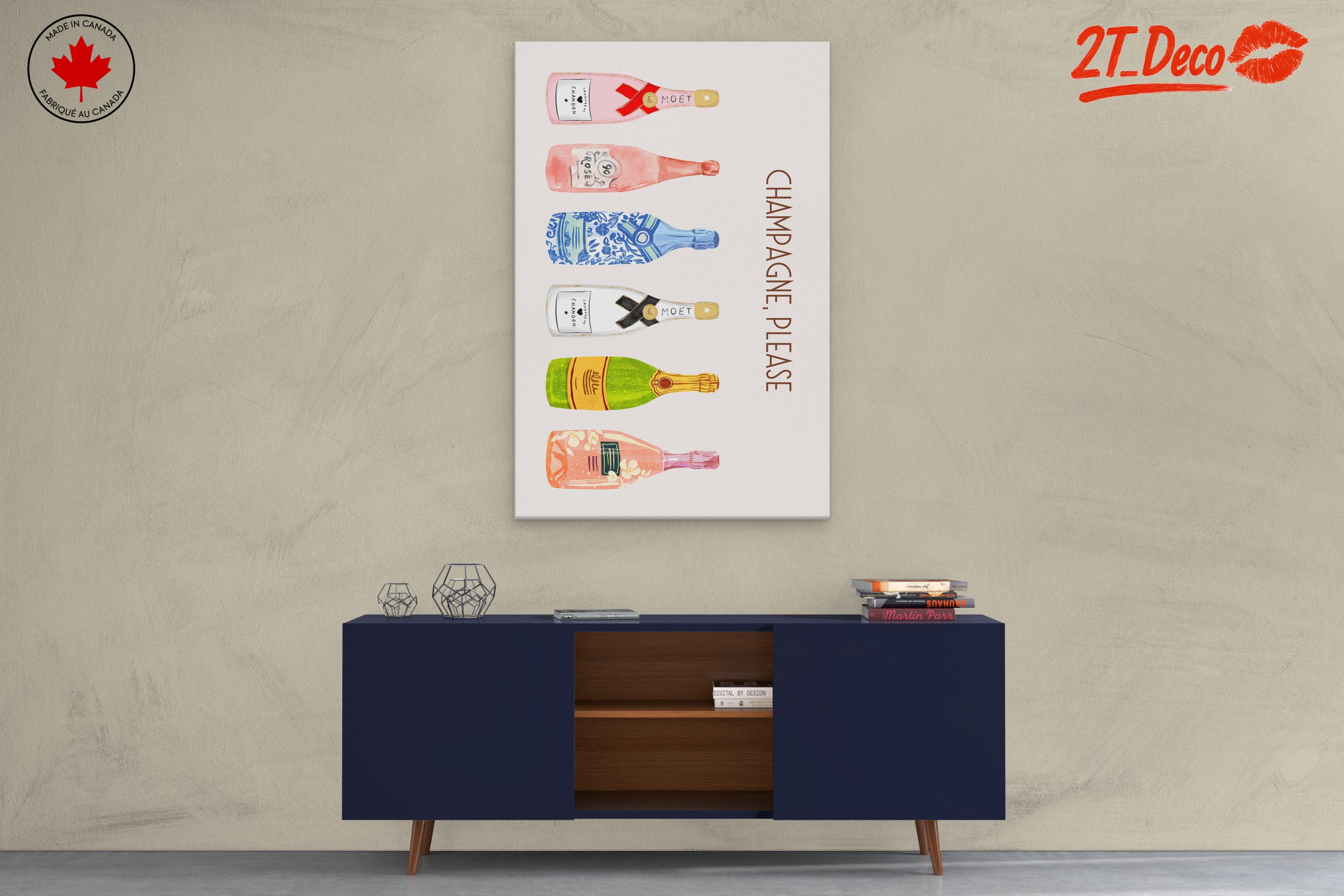 Colorful Champagne Bottles Art - Image 3