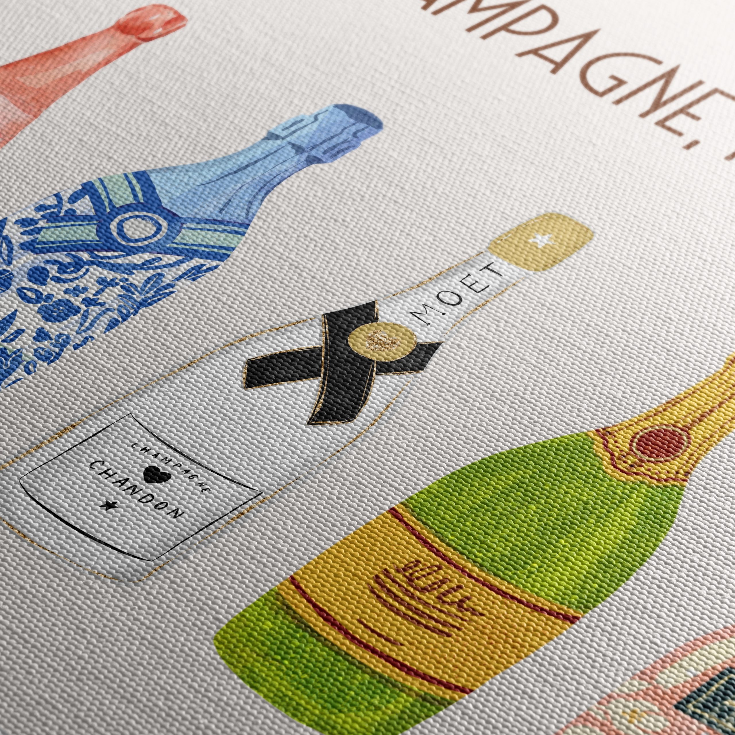 Colorful Champagne Bottles Art - Image 5
