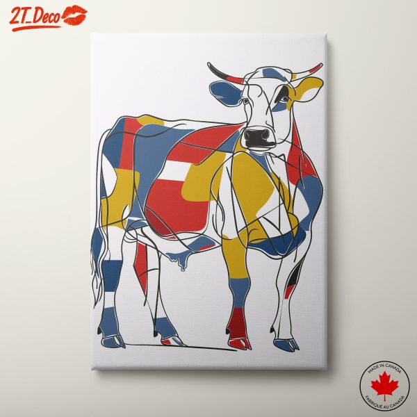 Colorful Abstract Illustration of a Cow