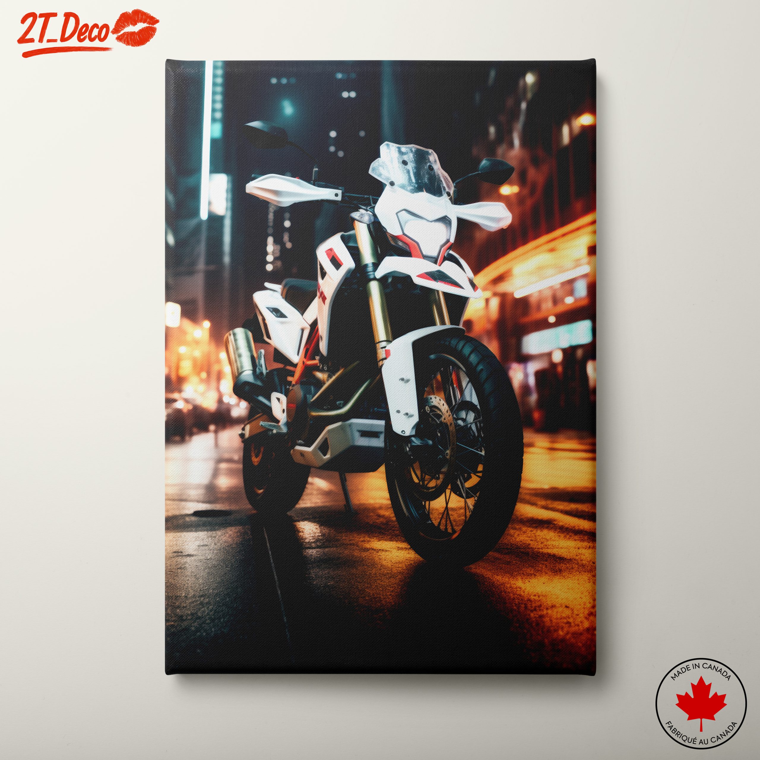 Stylish Urban Motorcycle in Night Scene