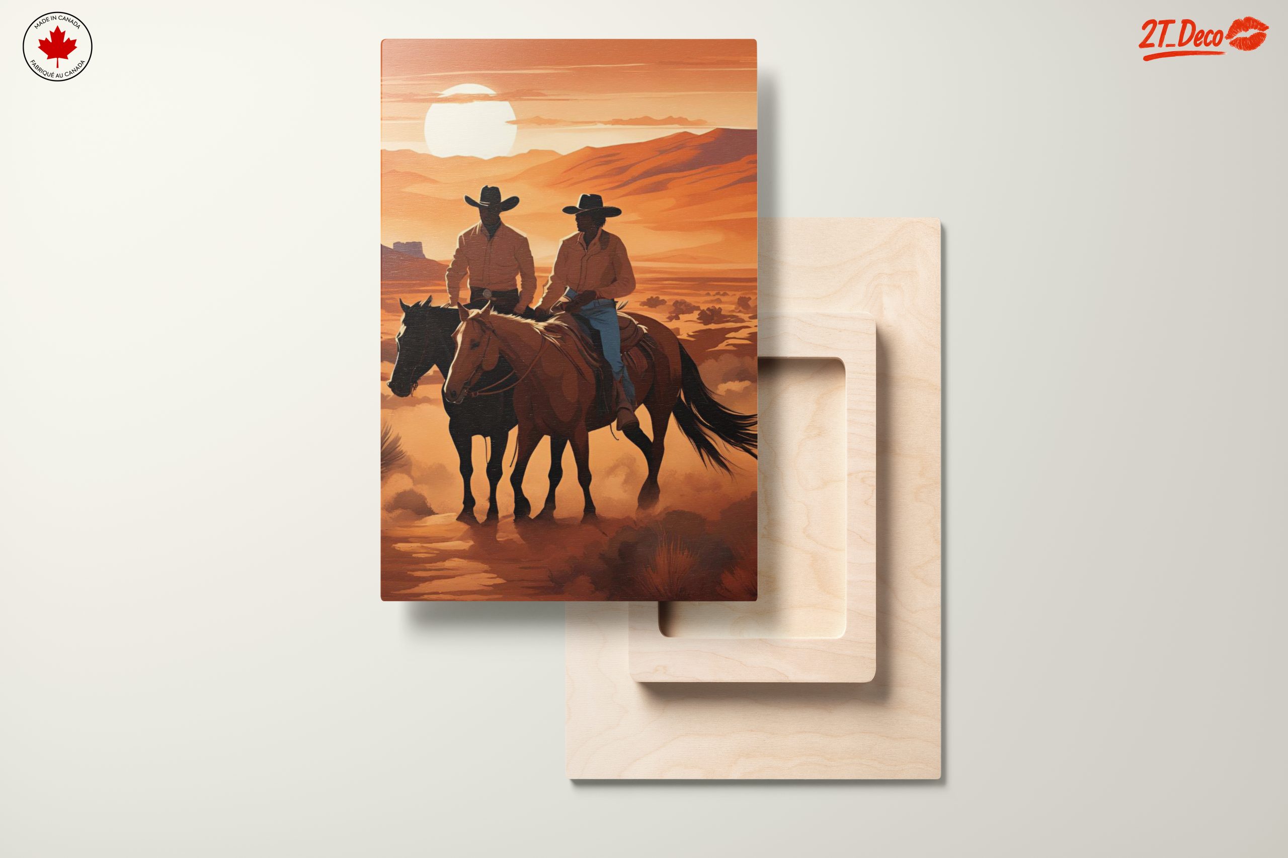 Cowboys Riding in a Beautiful Sunset Landscape - Image 11