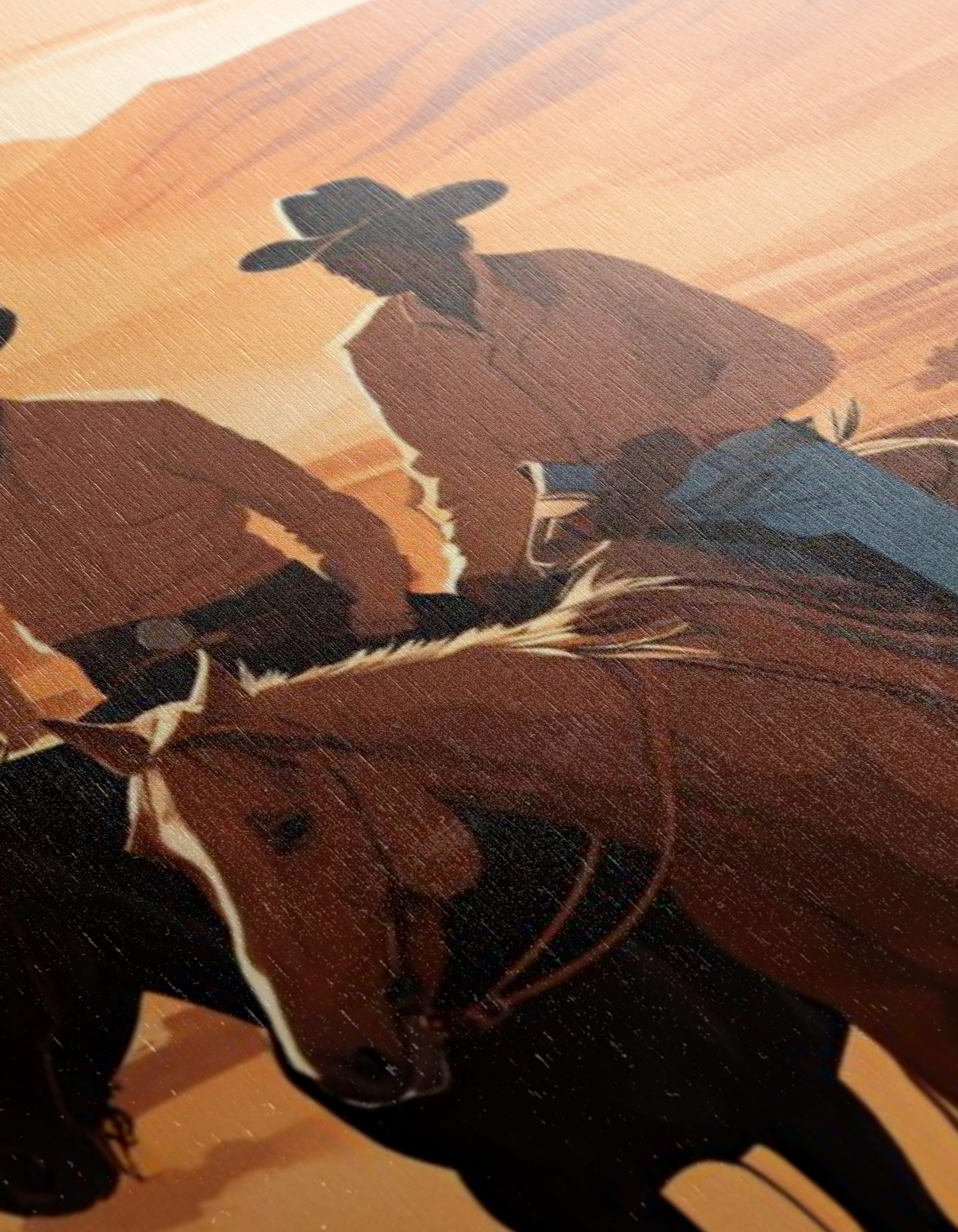 Cowboys Riding in a Beautiful Sunset Landscape - Image 12