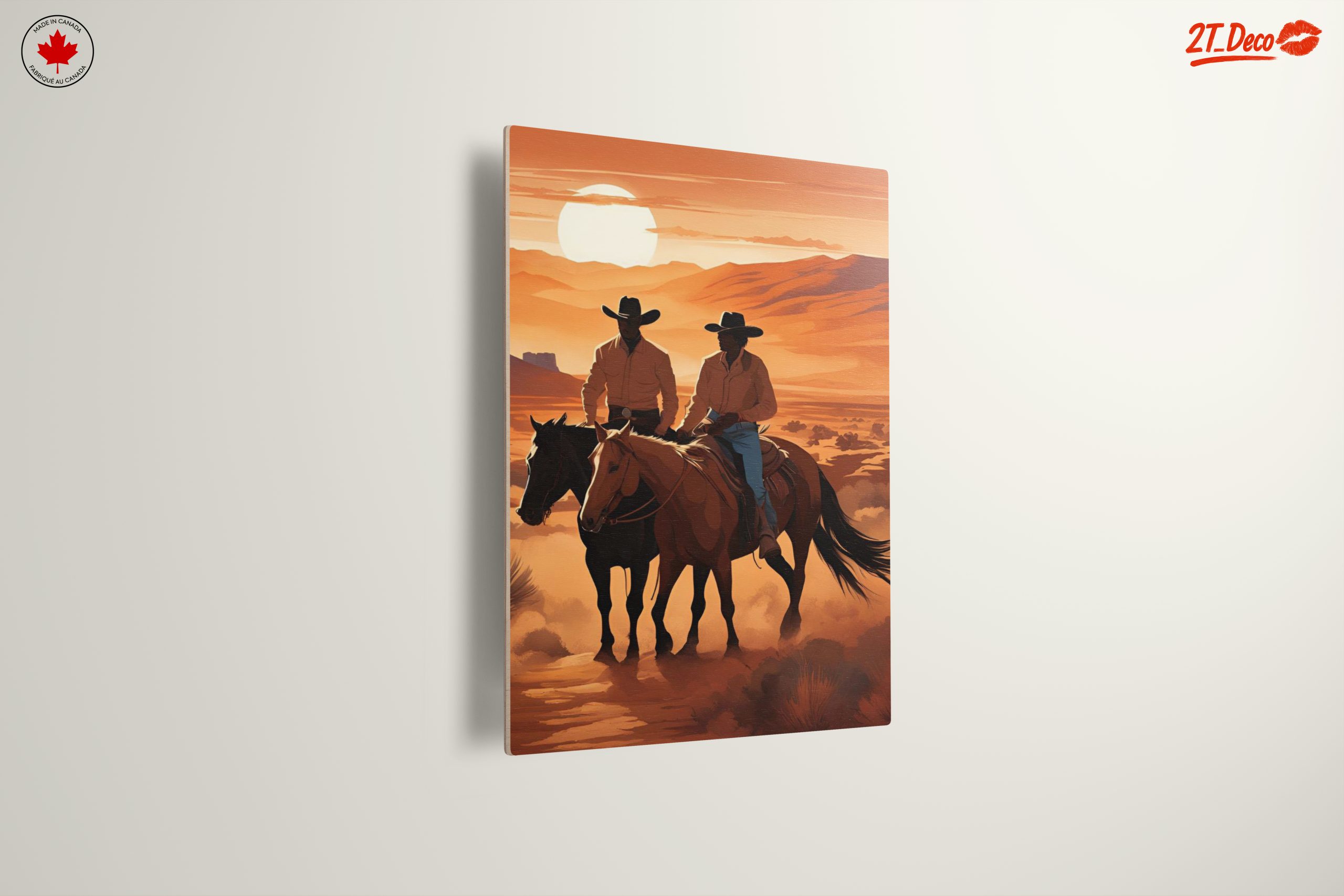 Cowboys Riding in a Beautiful Sunset Landscape - Image 13