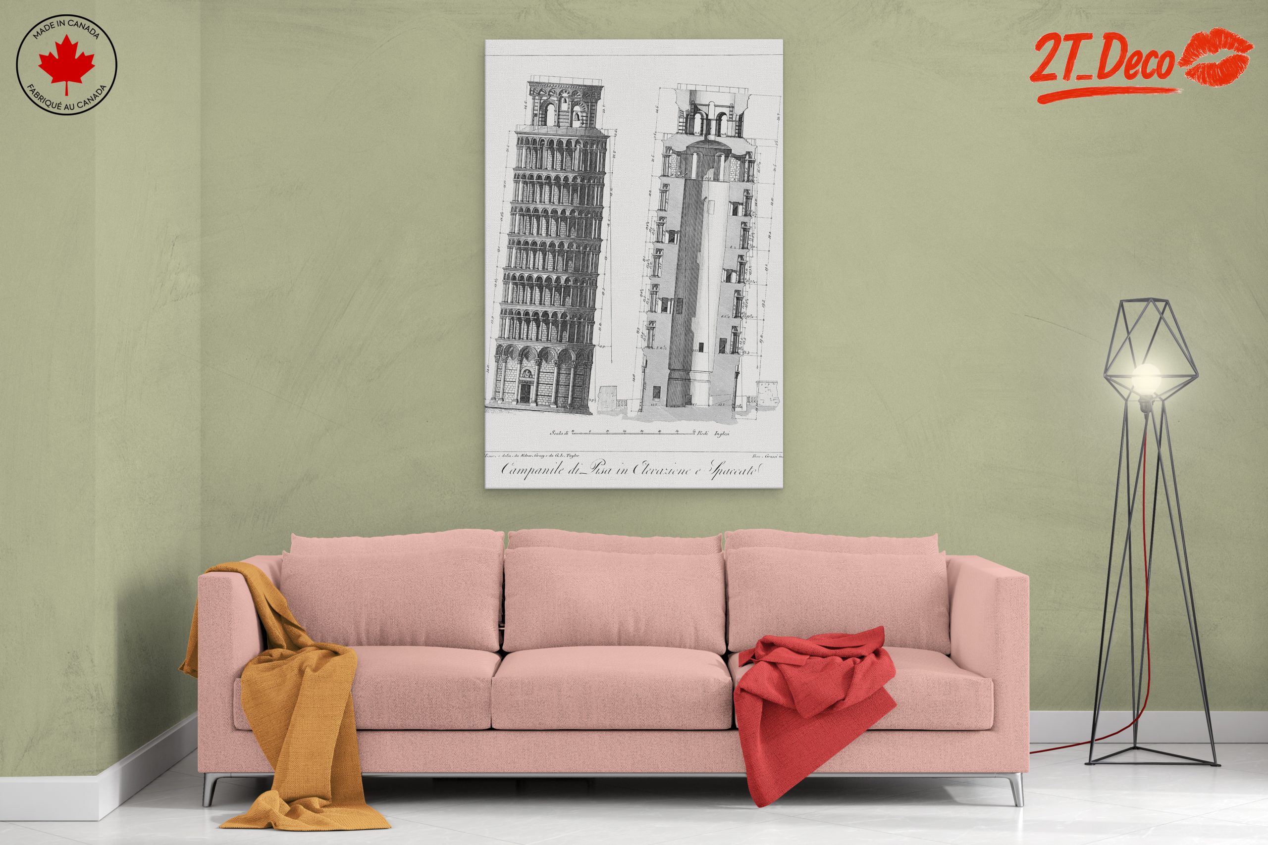 Detailed Architectural Drawing of Leaning Tower of Pisa - Image 2