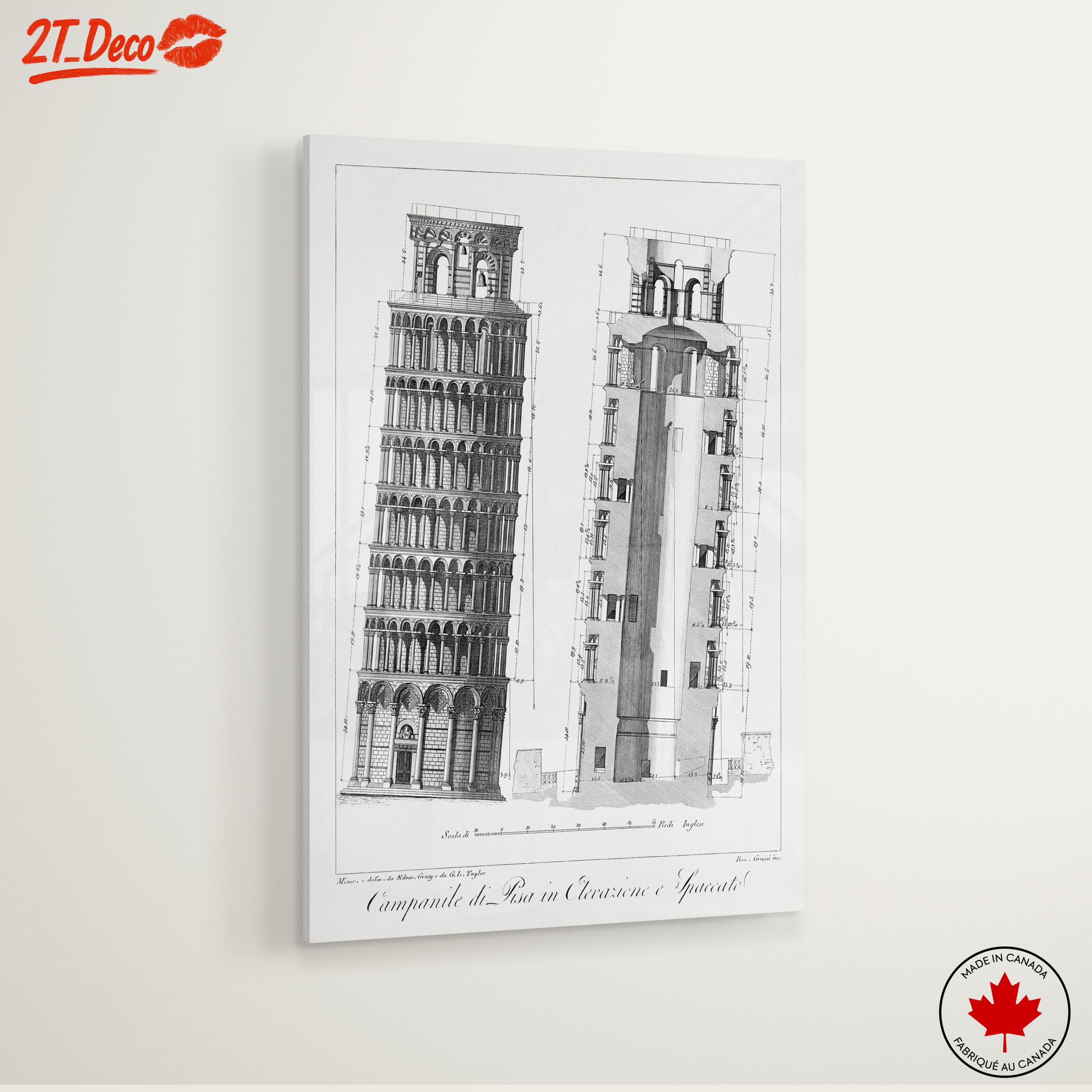 Detailed Architectural Drawing of Leaning Tower of Pisa - Image 6