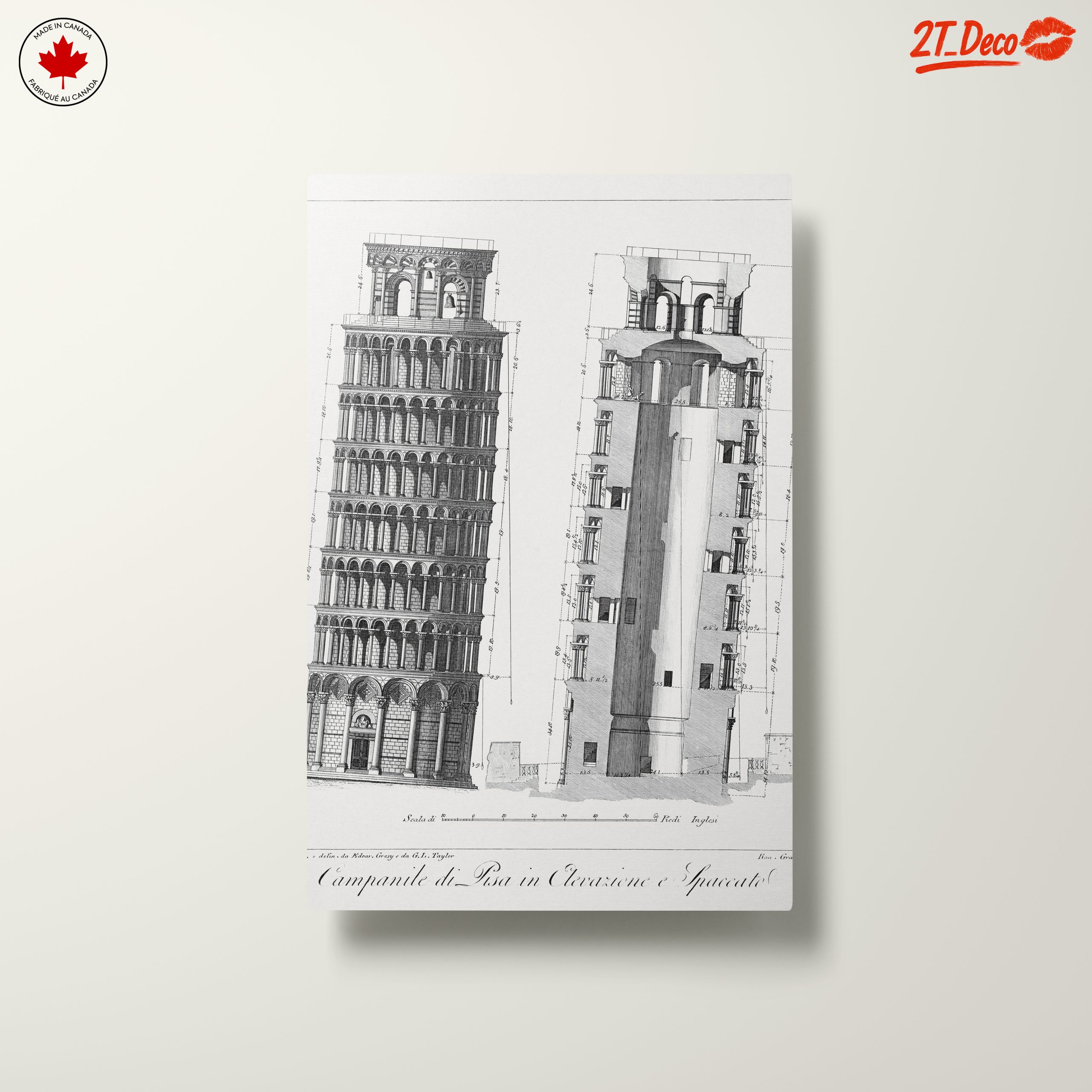 Detailed Architectural Drawing of Leaning Tower of Pisa - Image 10