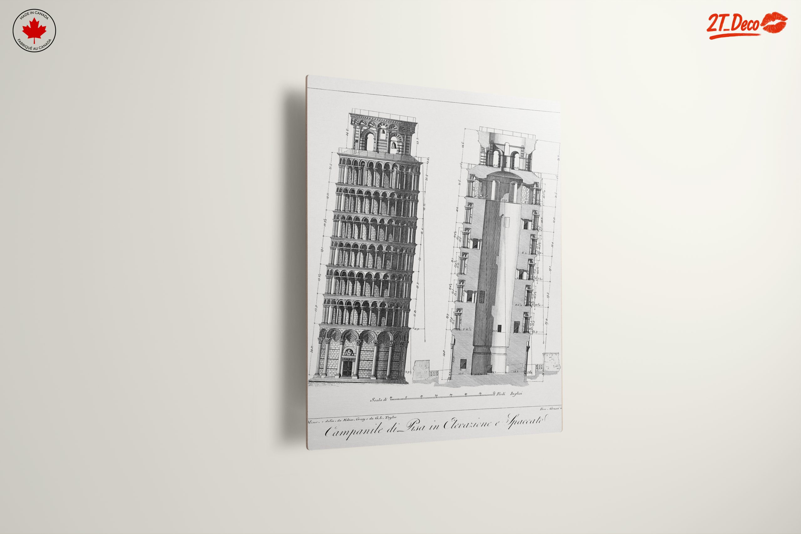 Detailed Architectural Drawing of Leaning Tower of Pisa - Image 13