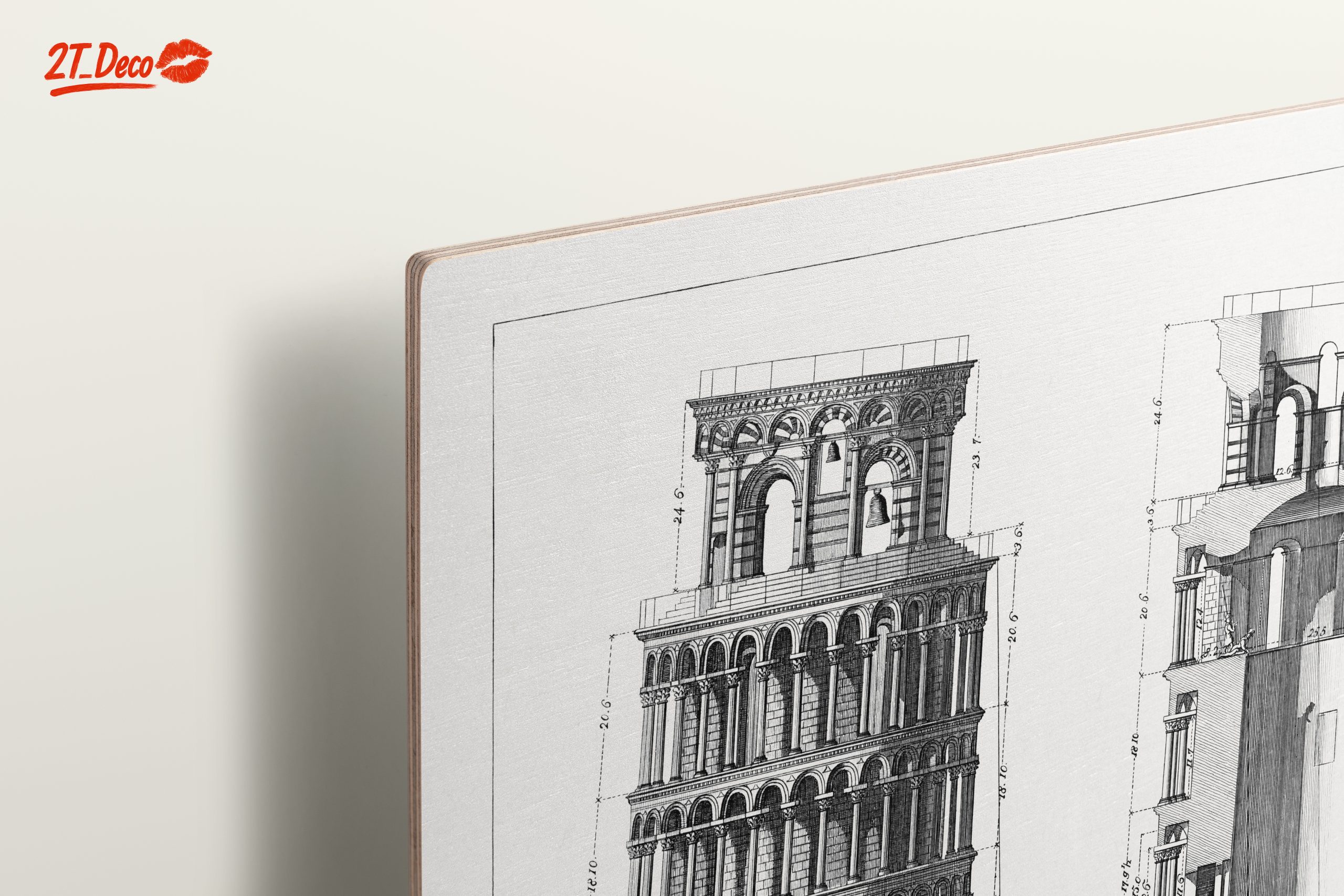 Detailed Architectural Drawing of Leaning Tower of Pisa - Image 15