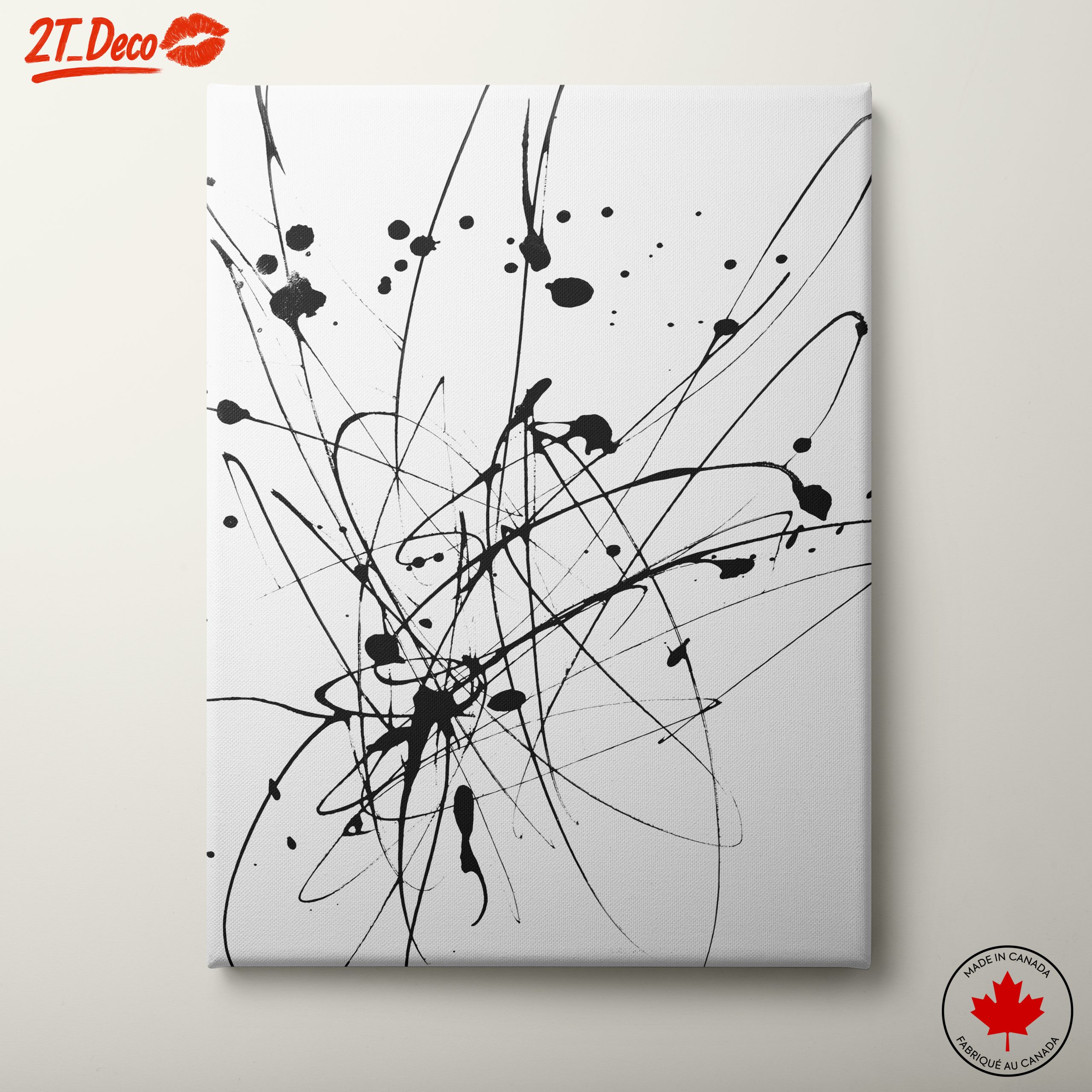 Dynamic Black and White Abstract Art 2