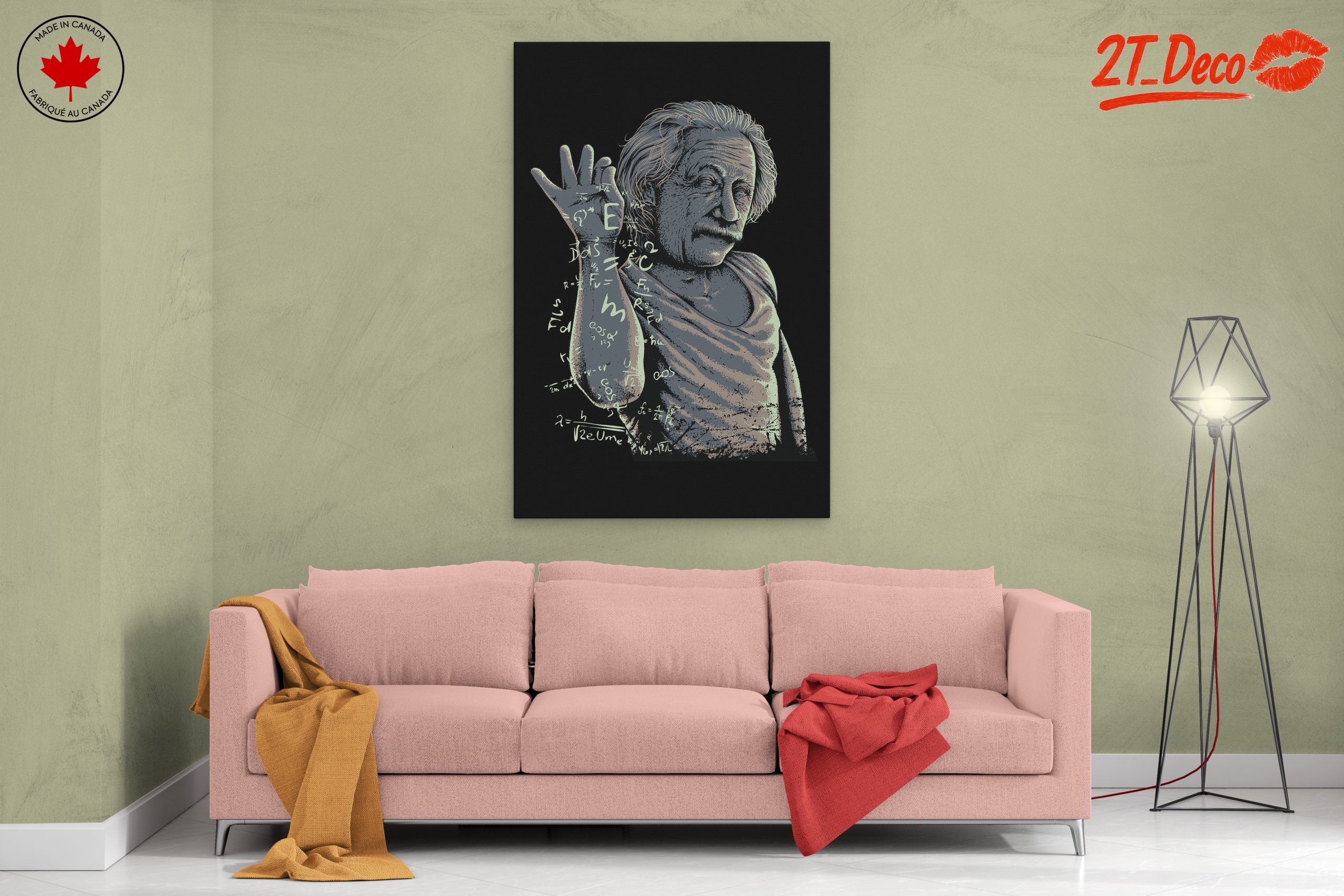 Stylized Illustration of Einstein with Equations - Image 2