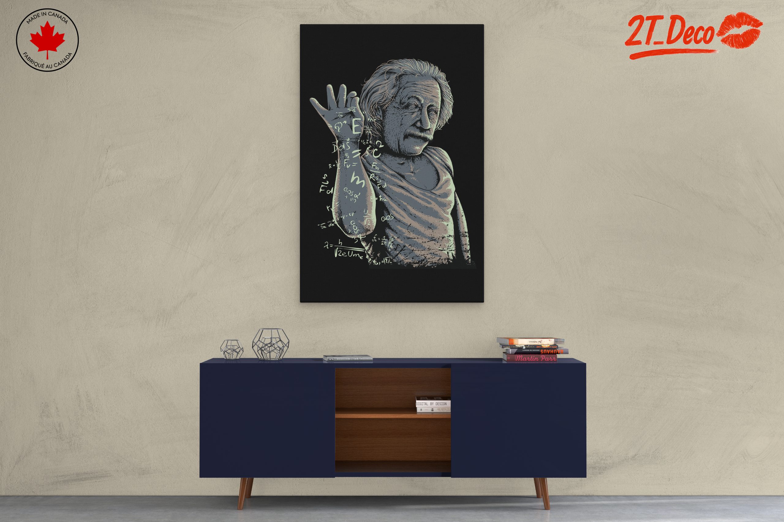 Stylized Illustration of Einstein with Equations - Image 3