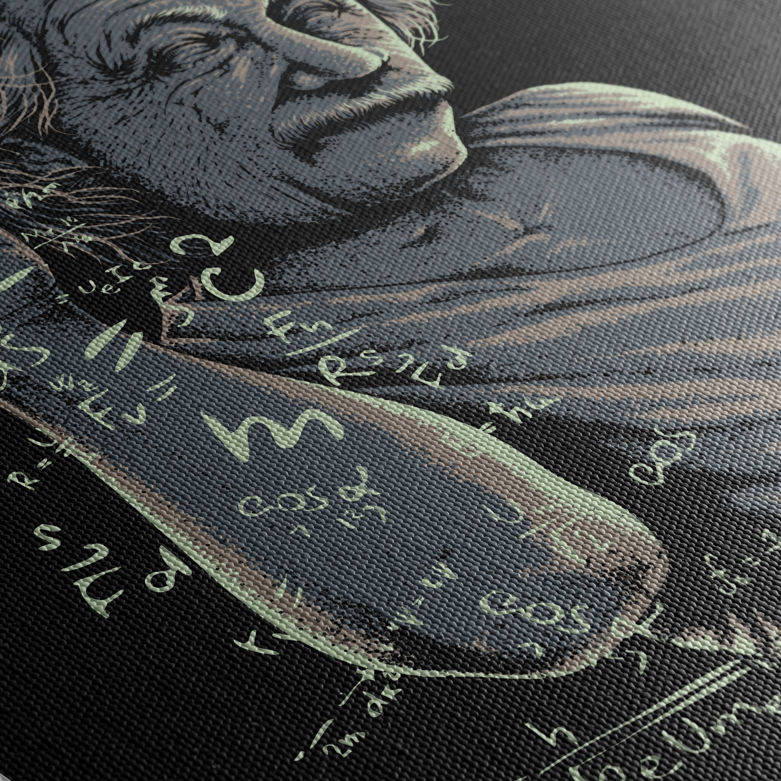 Stylized Illustration of Einstein with Equations - Image 5