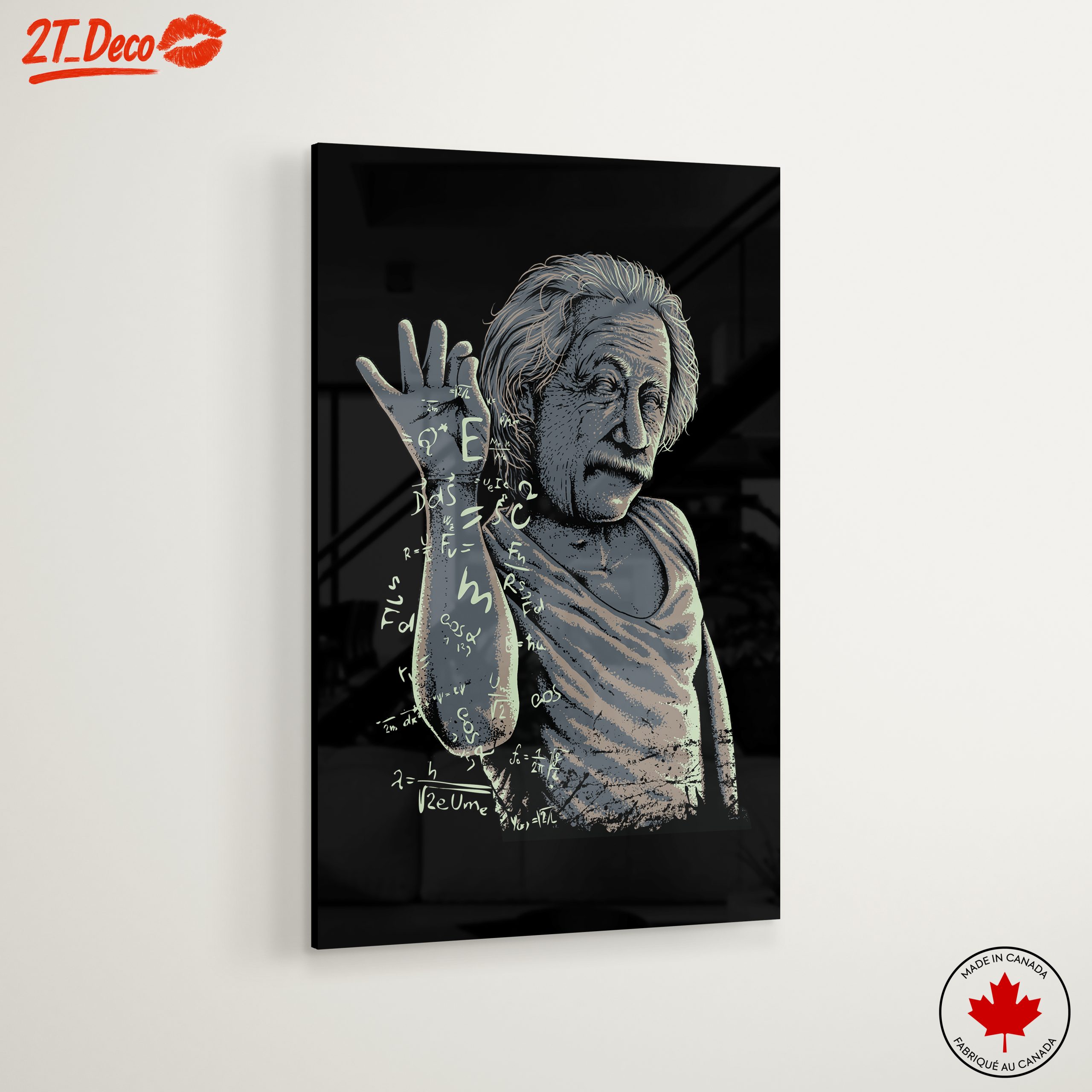 Stylized Illustration of Einstein with Equations - Image 6