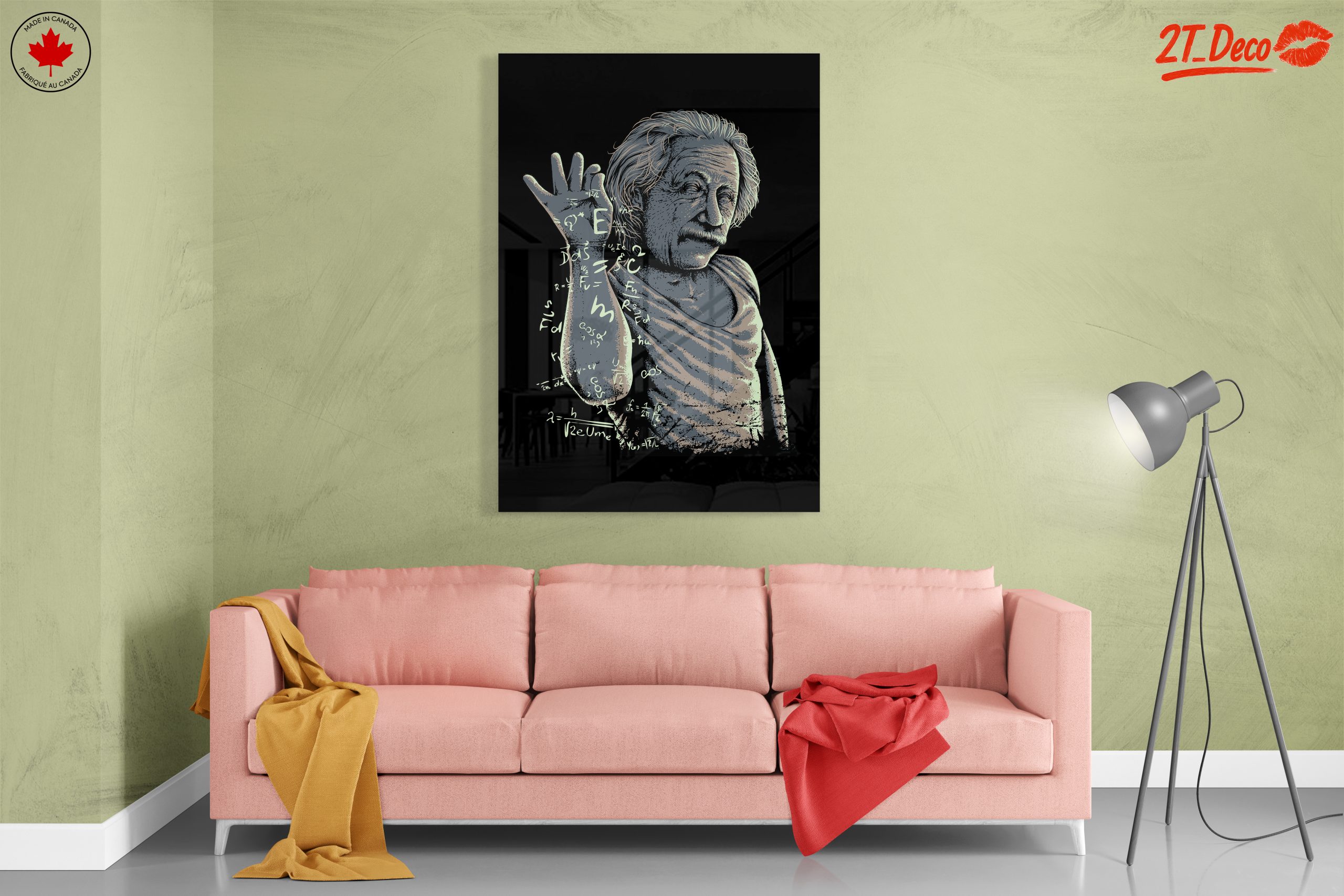 Stylized Illustration of Einstein with Equations - Image 7
