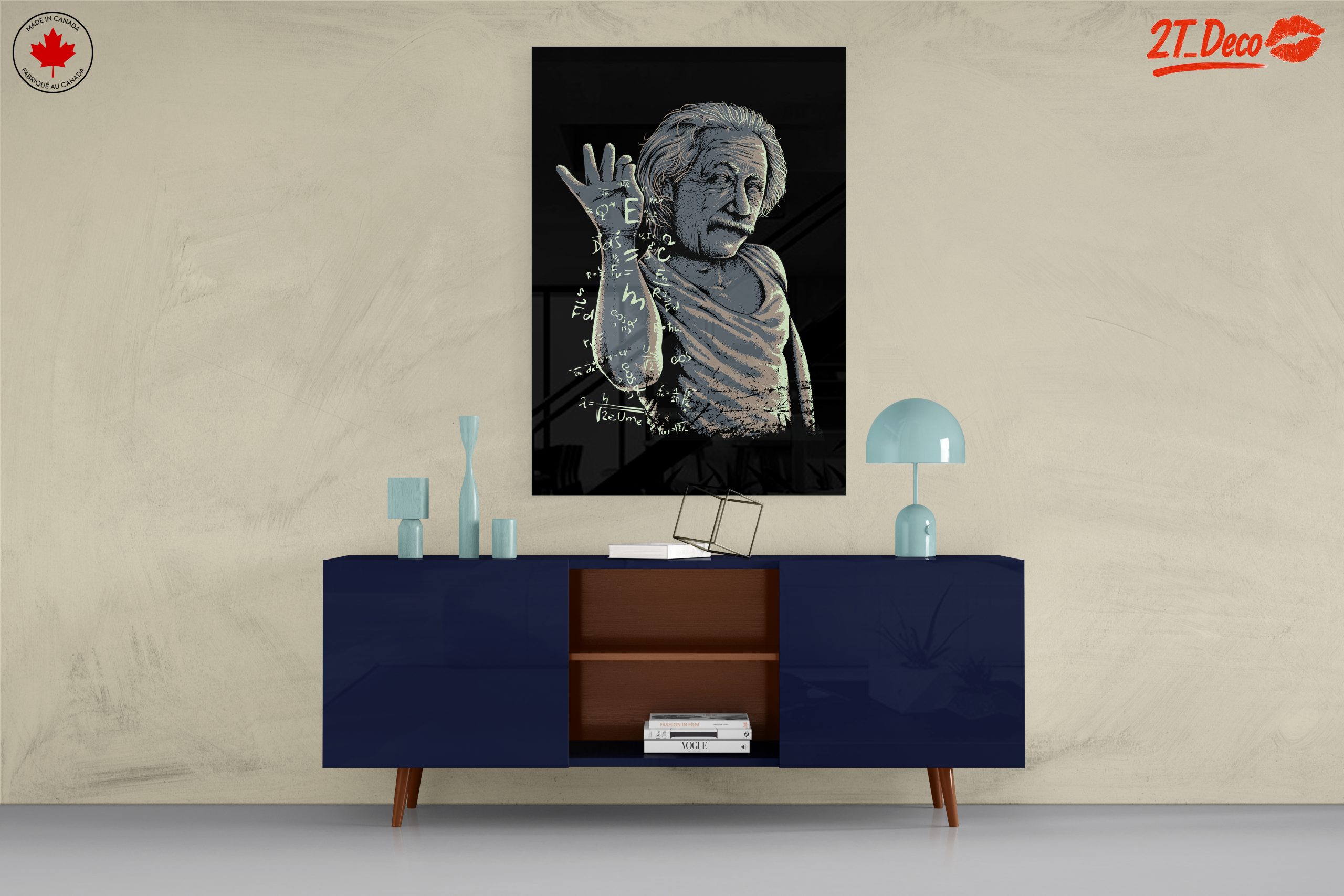 Stylized Illustration of Einstein with Equations - Image 8