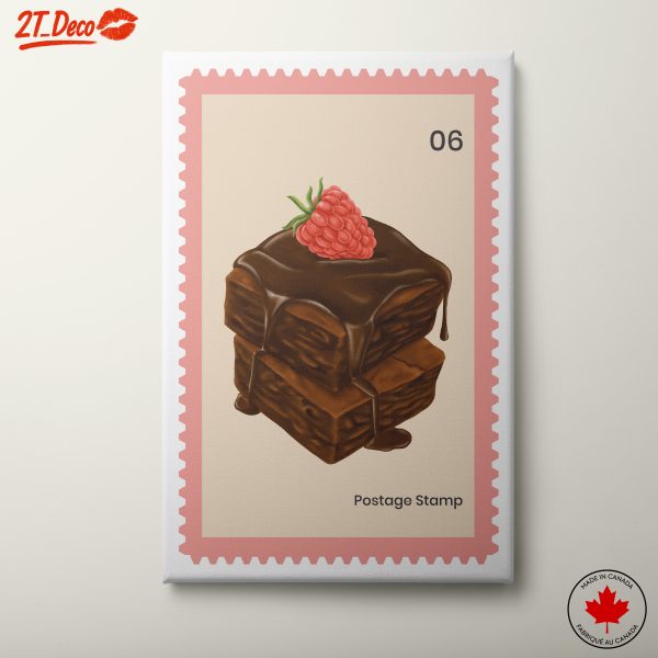 Stylized Brownie with Raspberry Illustration