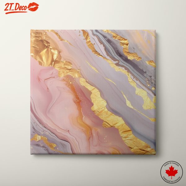 Elegant Abstract Swirl Art with Gold Accents