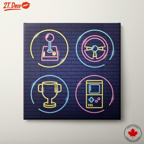 Vibrant Retro Gaming Icons Art