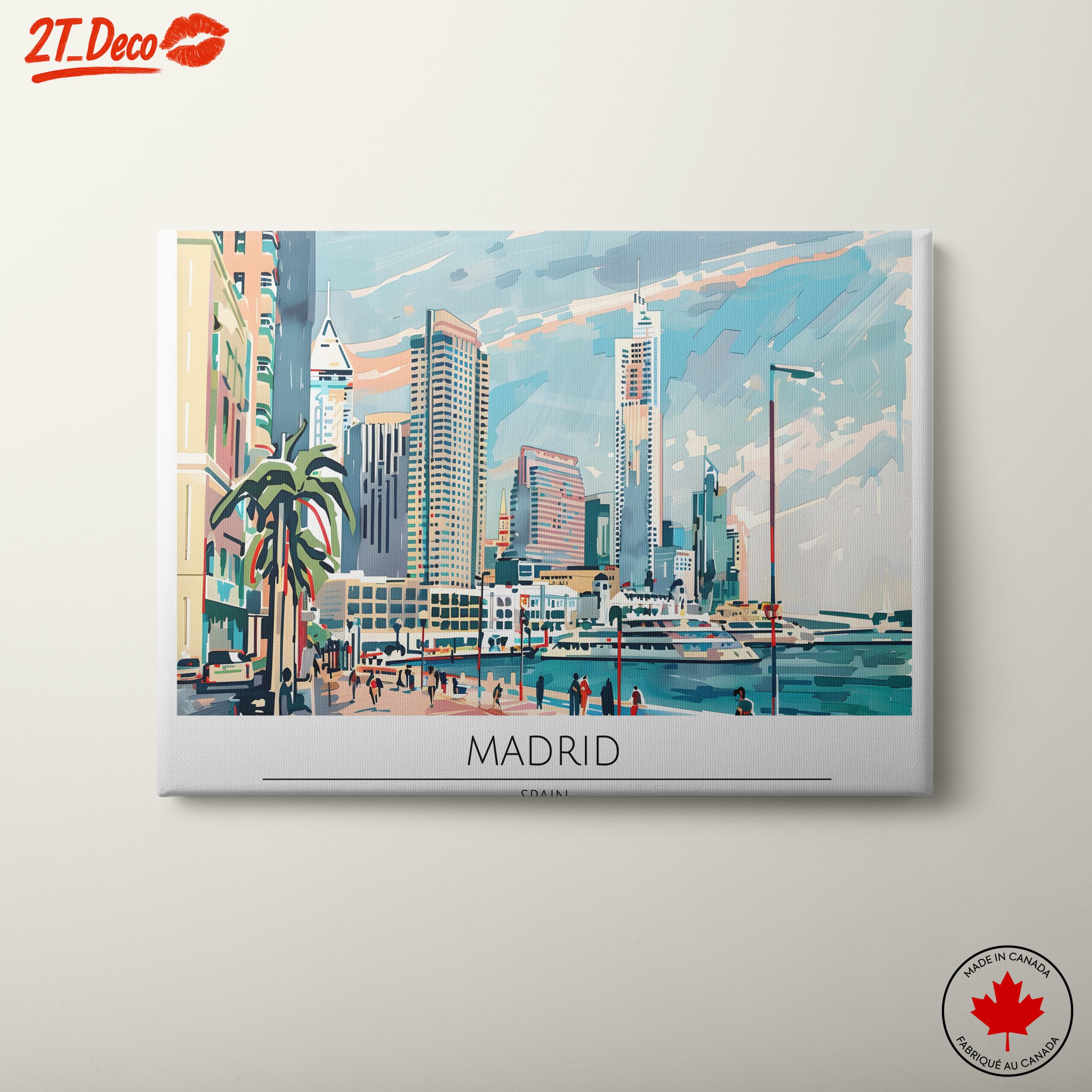 Stylized City Skyline of Madrid