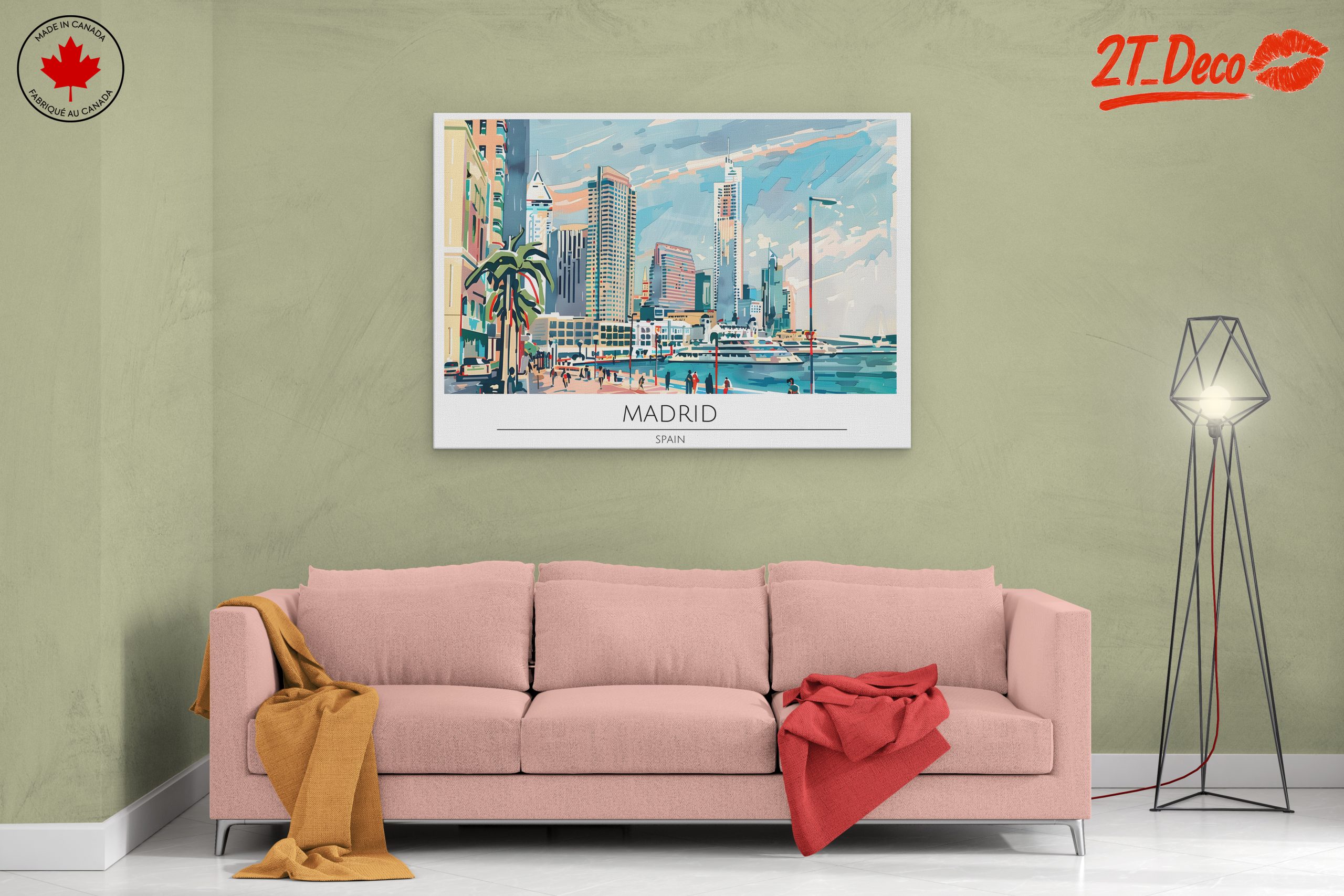 Stylized City Skyline of Madrid - Image 2