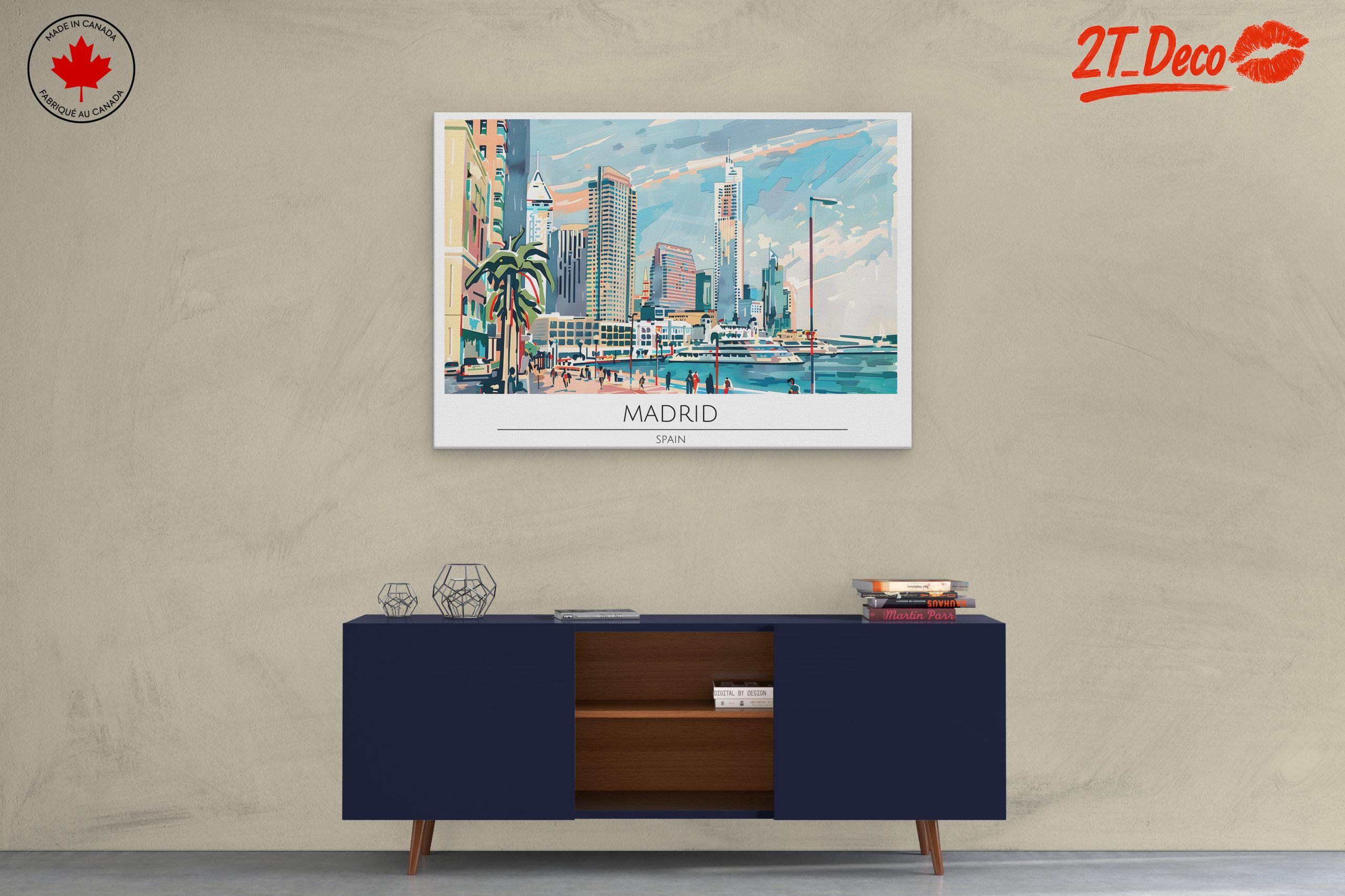 Stylized City Skyline of Madrid - Image 3