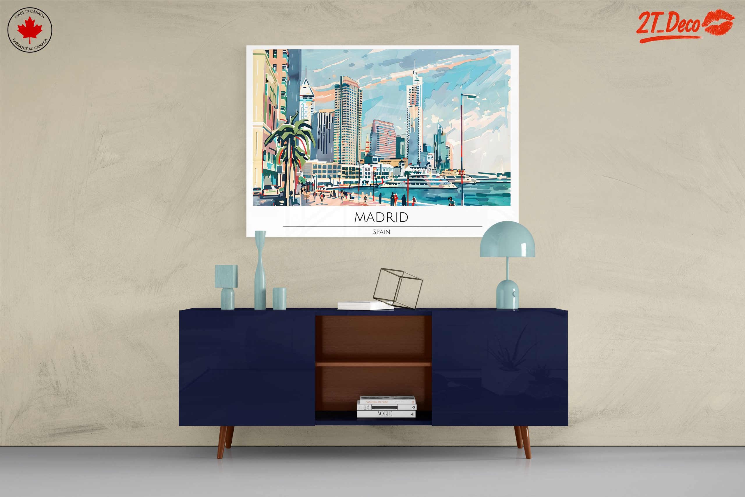Stylized City Skyline of Madrid - Image 8