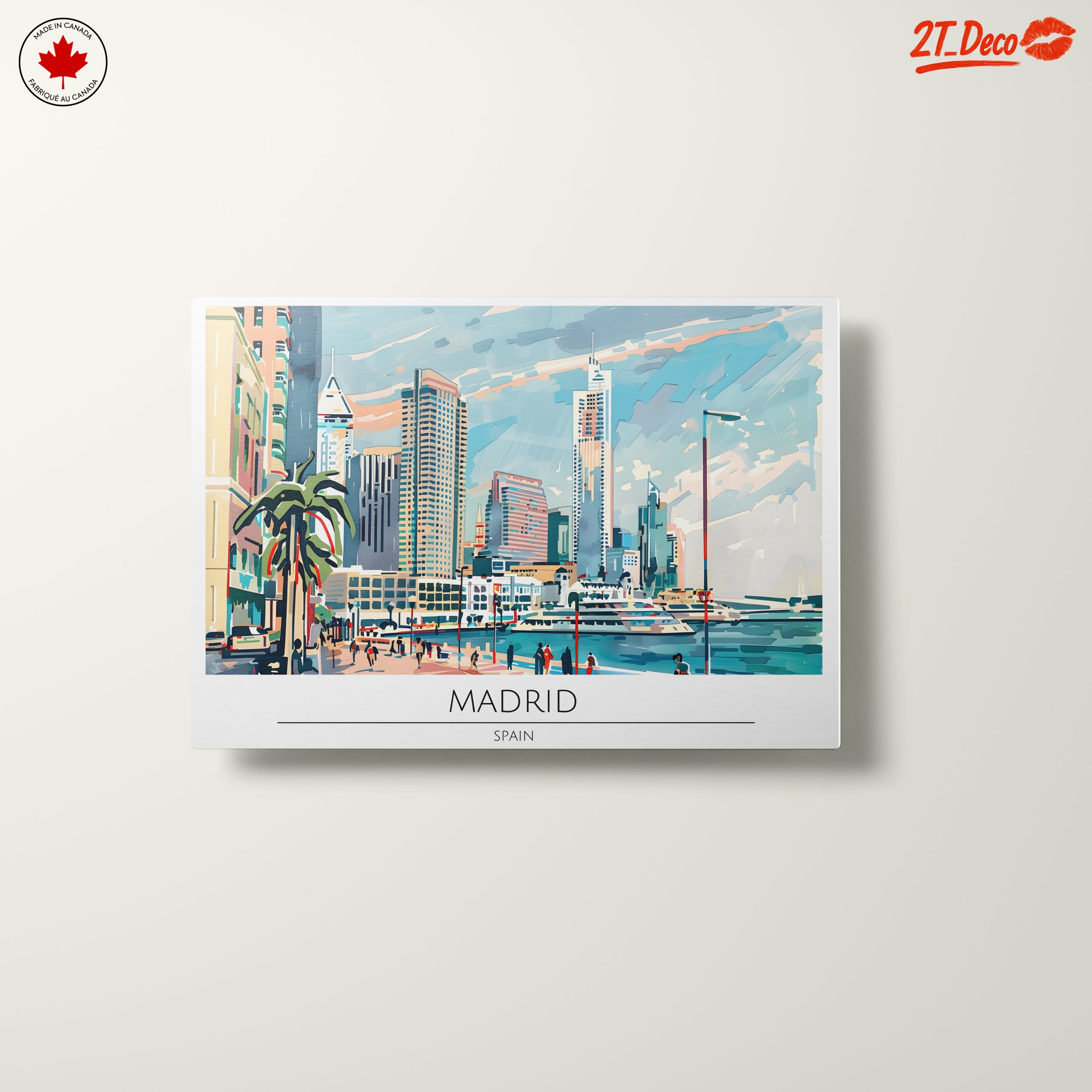 Stylized City Skyline of Madrid - Image 10
