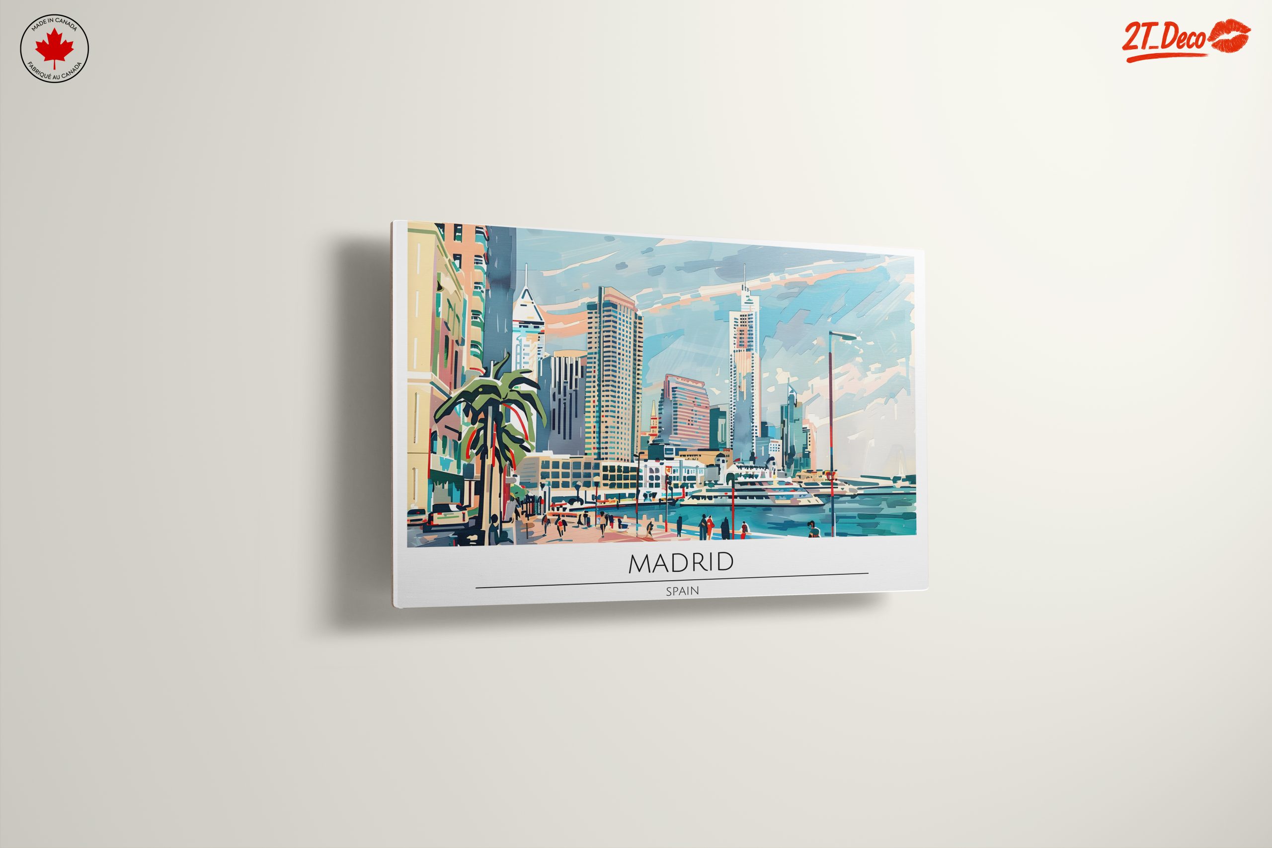 Stylized City Skyline of Madrid - Image 13