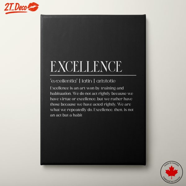 Excellence Inspirational Typography Wall Art