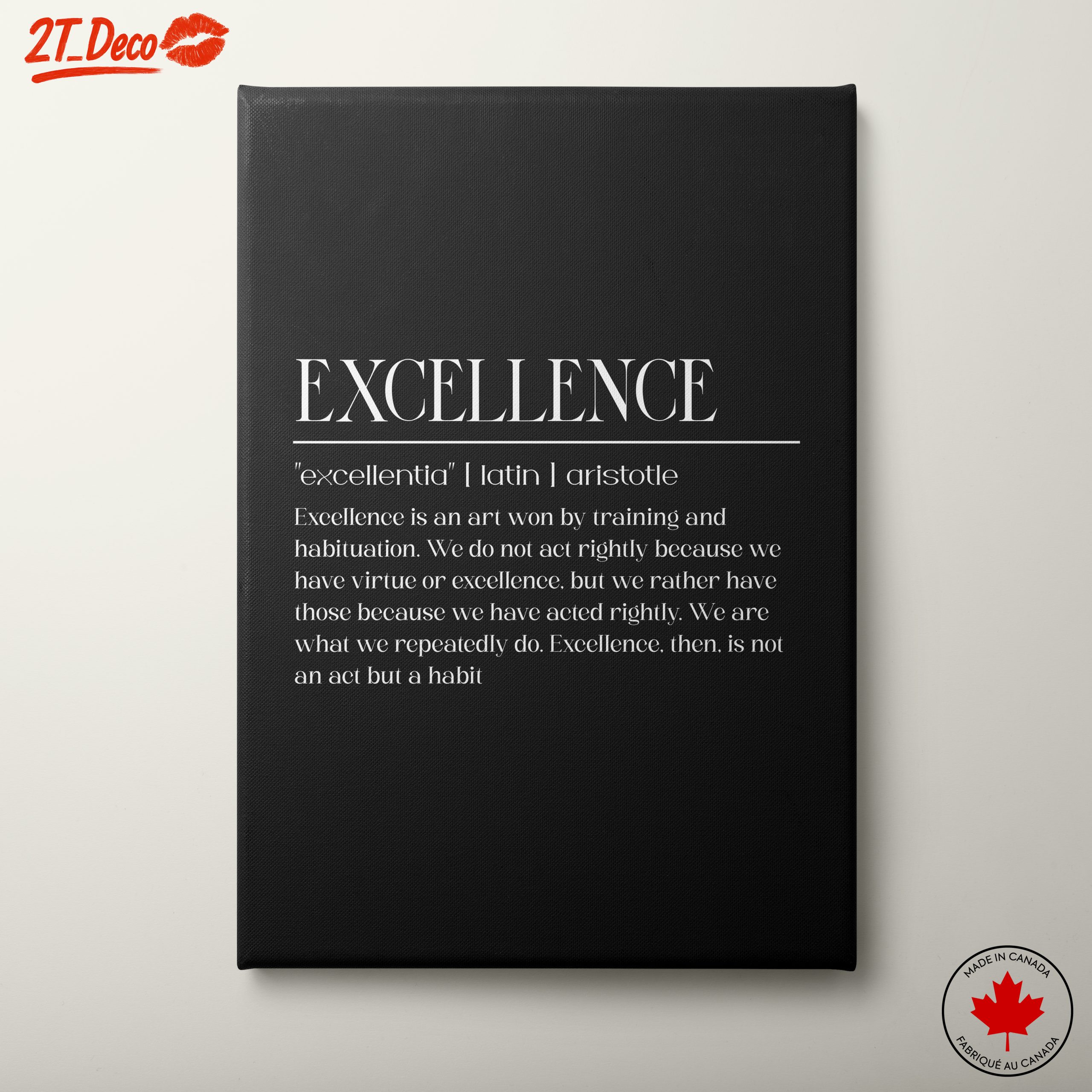 Excellence Inspirational Typography Wall Art