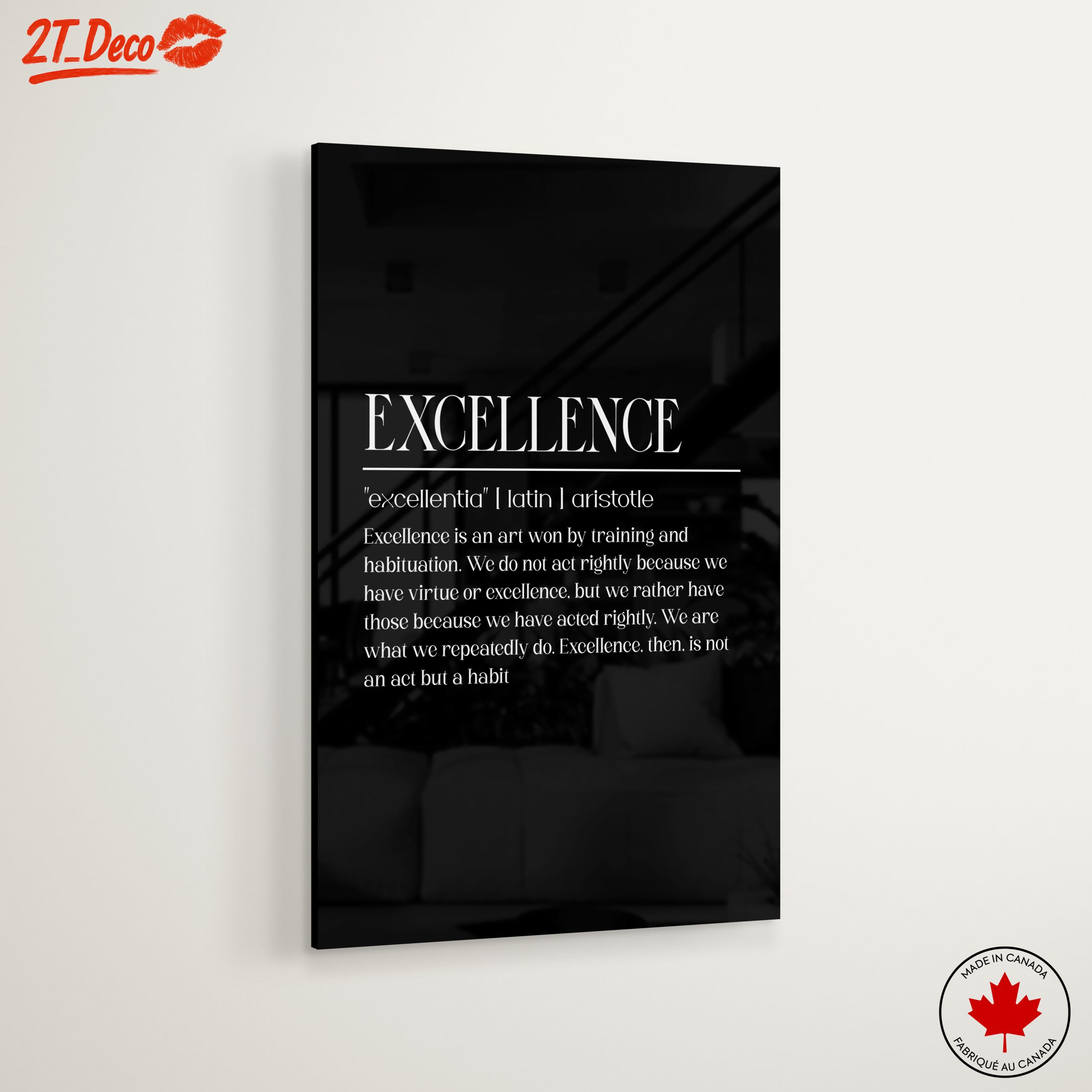 Excellence Inspirational Typography Wall Art - Image 6