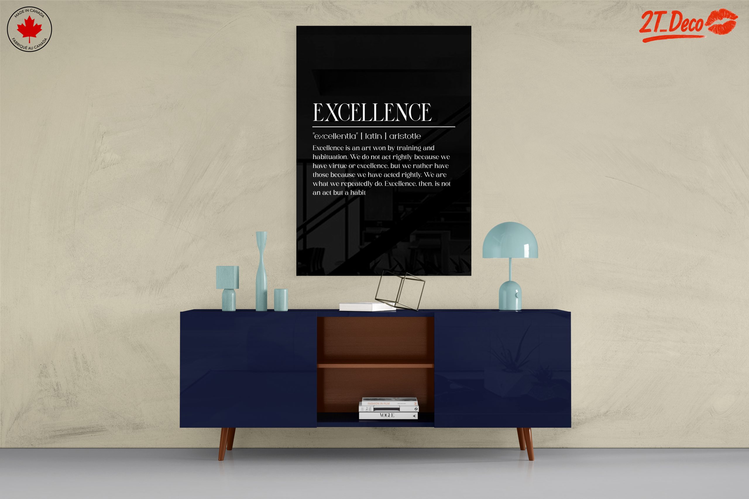 Excellence Inspirational Typography Wall Art - Image 8