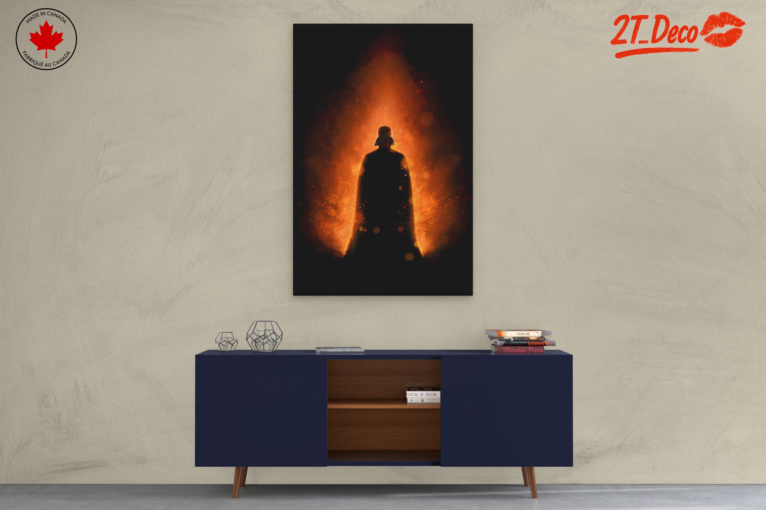 Darth Vader Silhouette in Fiery Background - Image 3