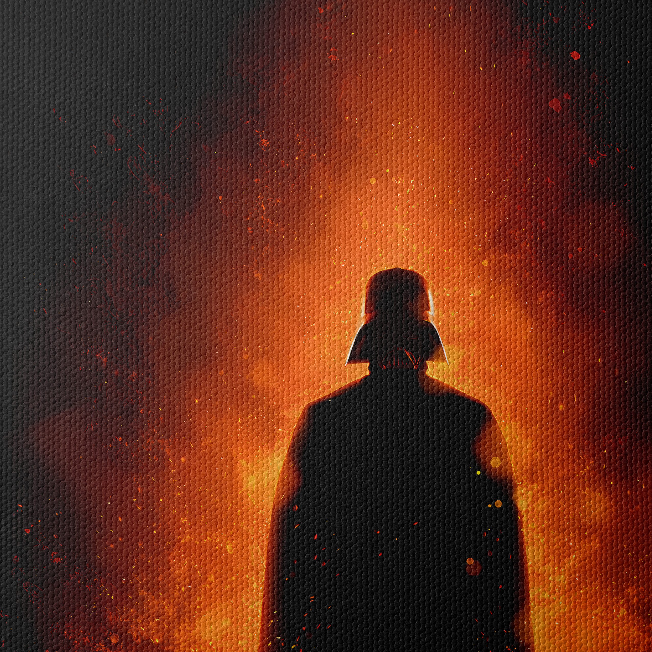 Darth Vader Silhouette in Fiery Background - Image 4