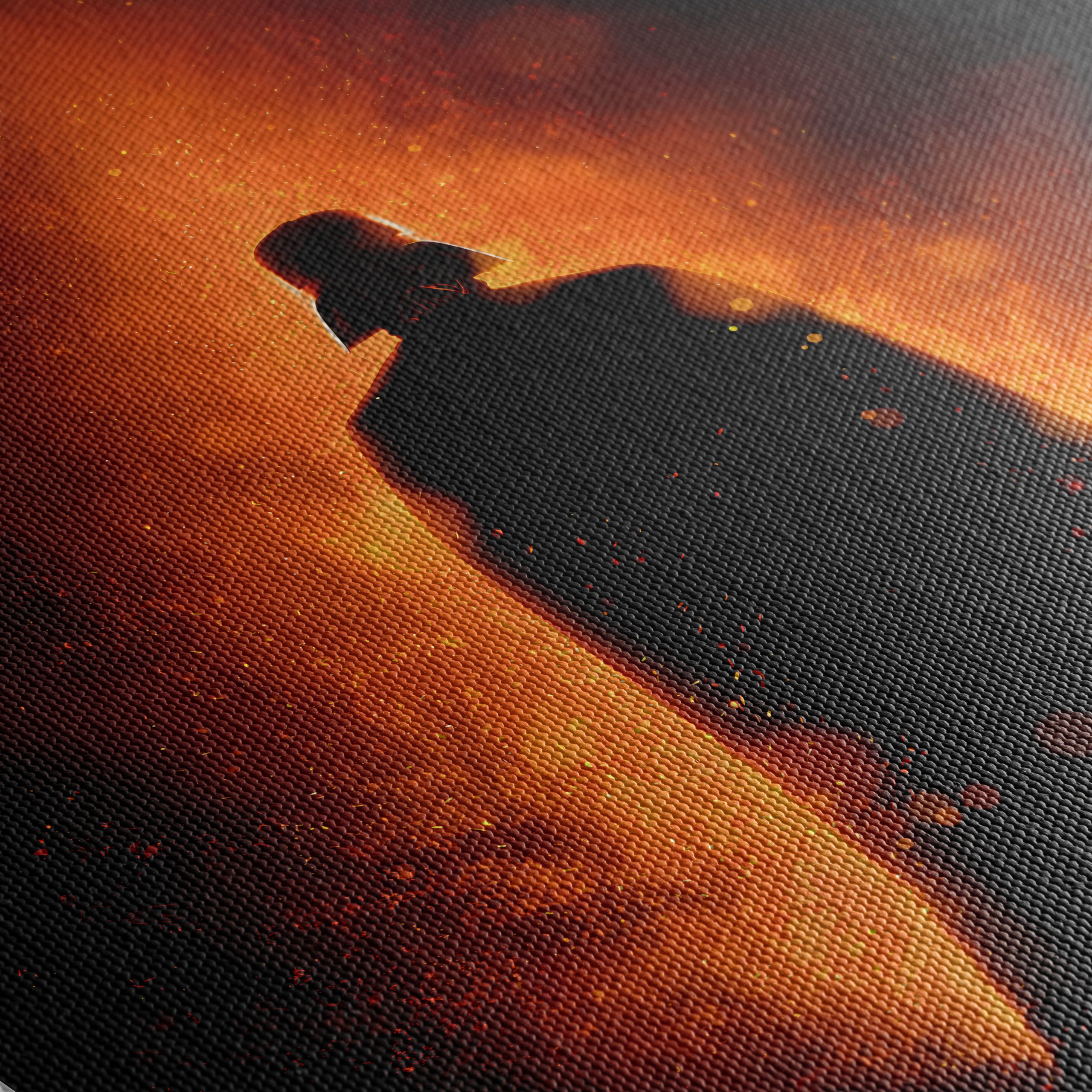 Darth Vader Silhouette in Fiery Background - Image 5