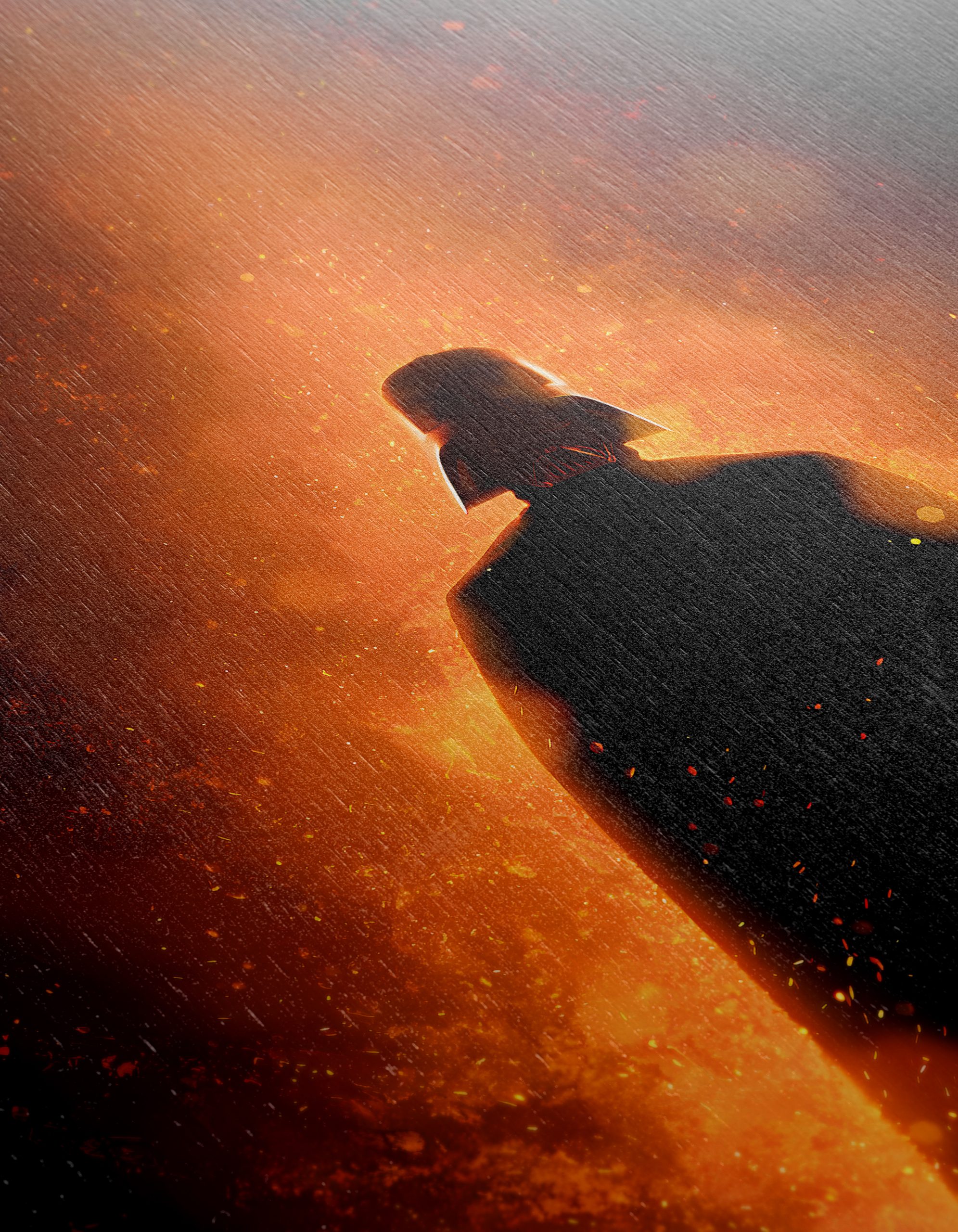 Darth Vader Silhouette in Fiery Background - Image 12