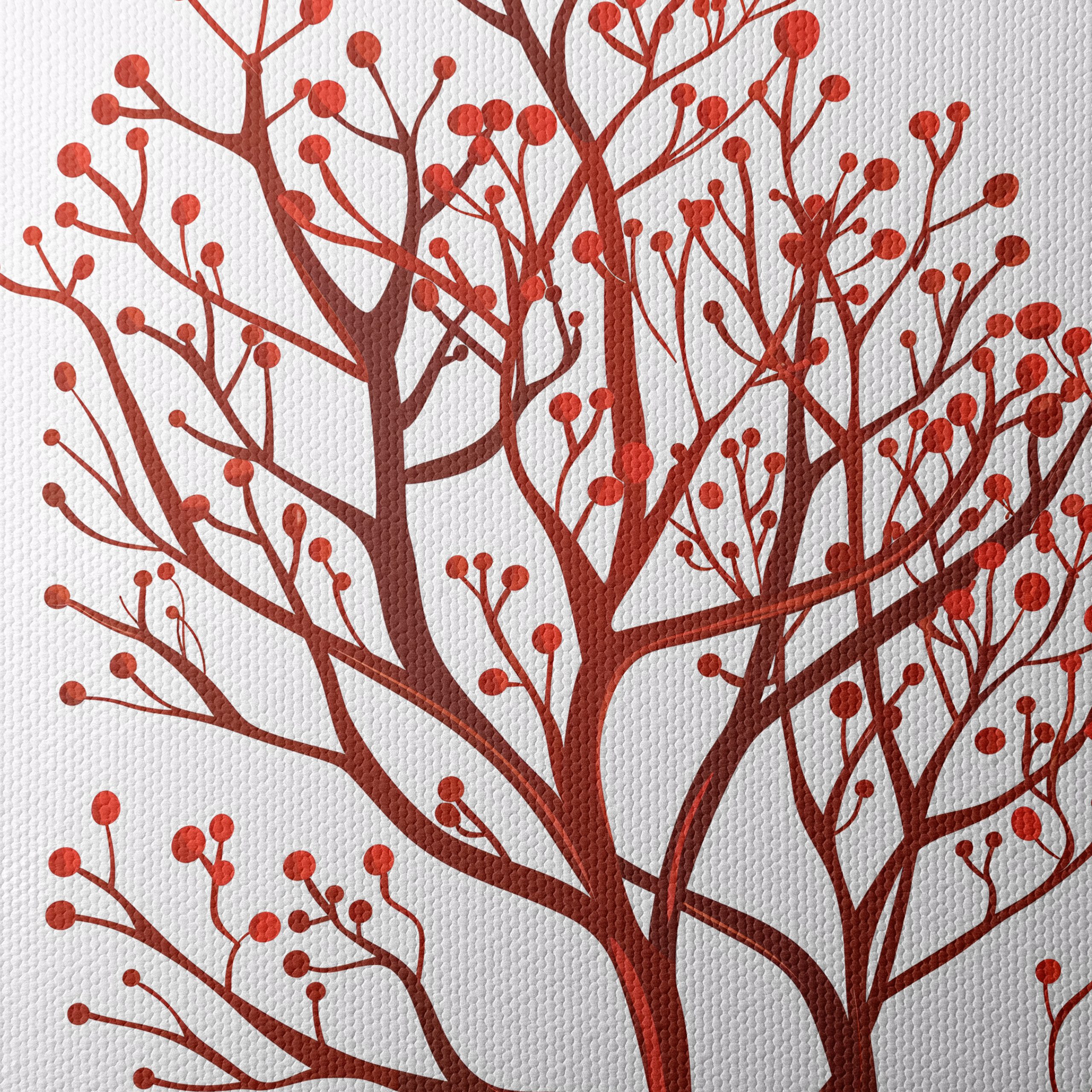 Stylized Tree Design with Red Berries - Image 4