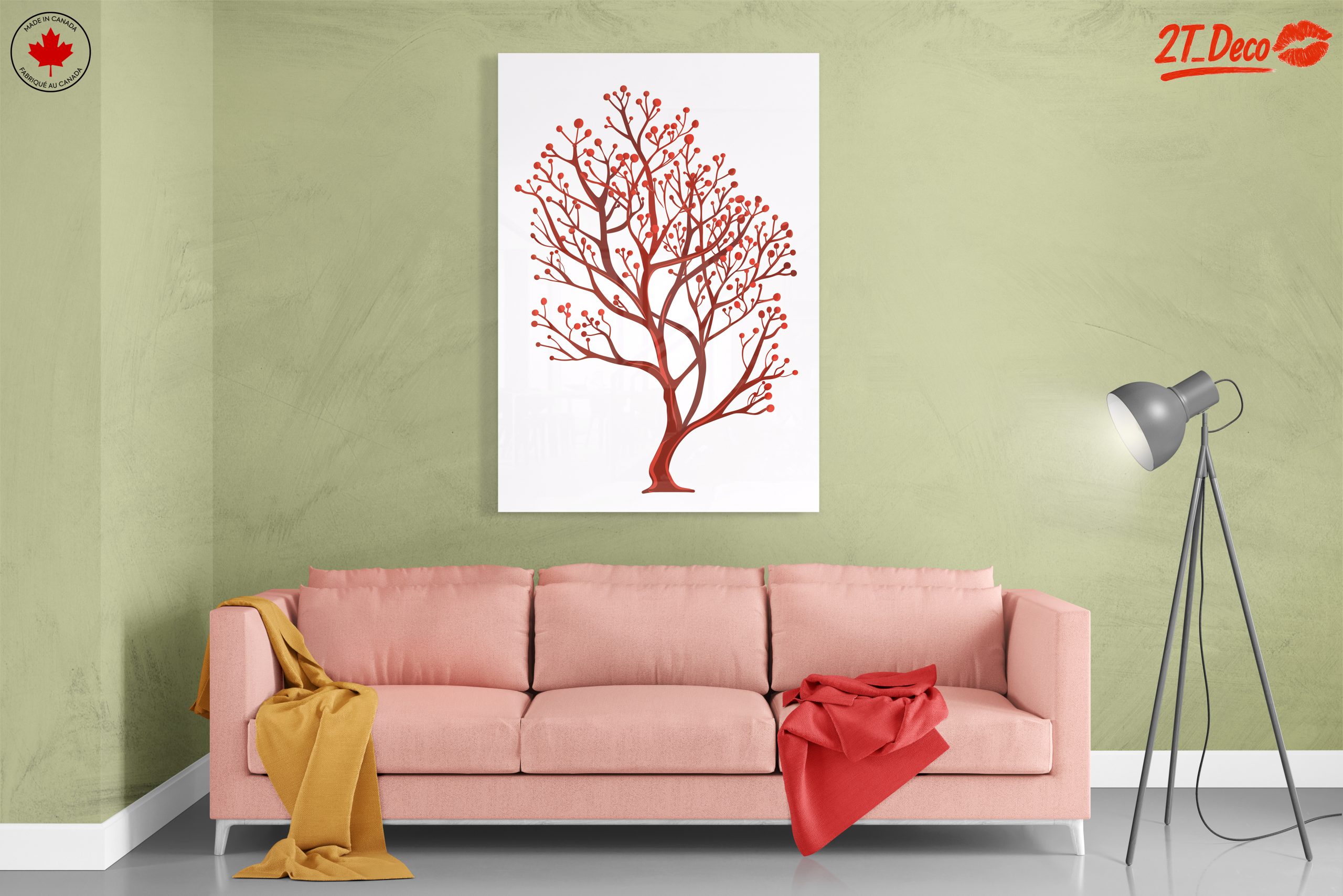 Stylized Tree Design with Red Berries - Image 7