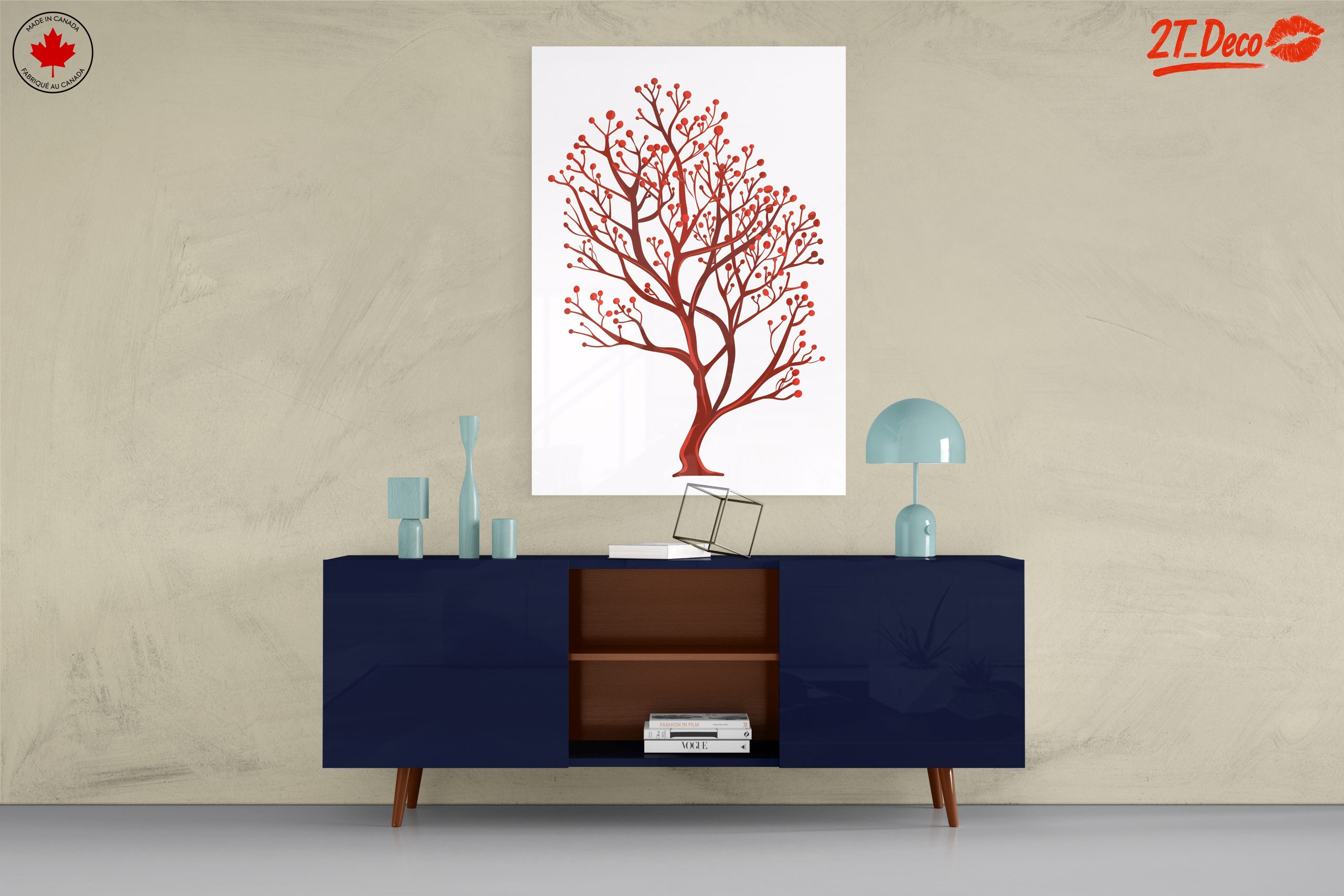Stylized Tree Design with Red Berries - Image 8