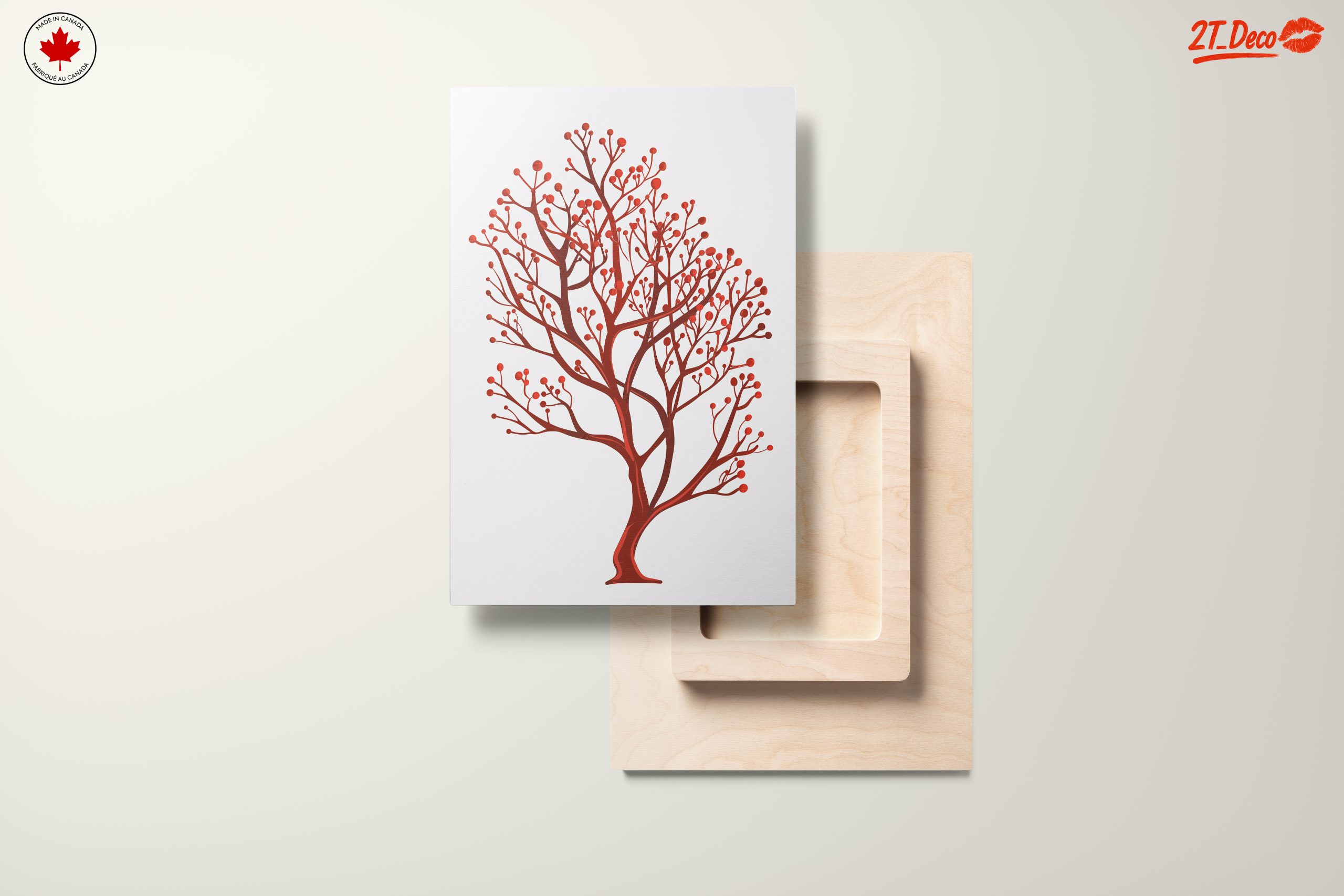 Stylized Tree Design with Red Berries - Image 11