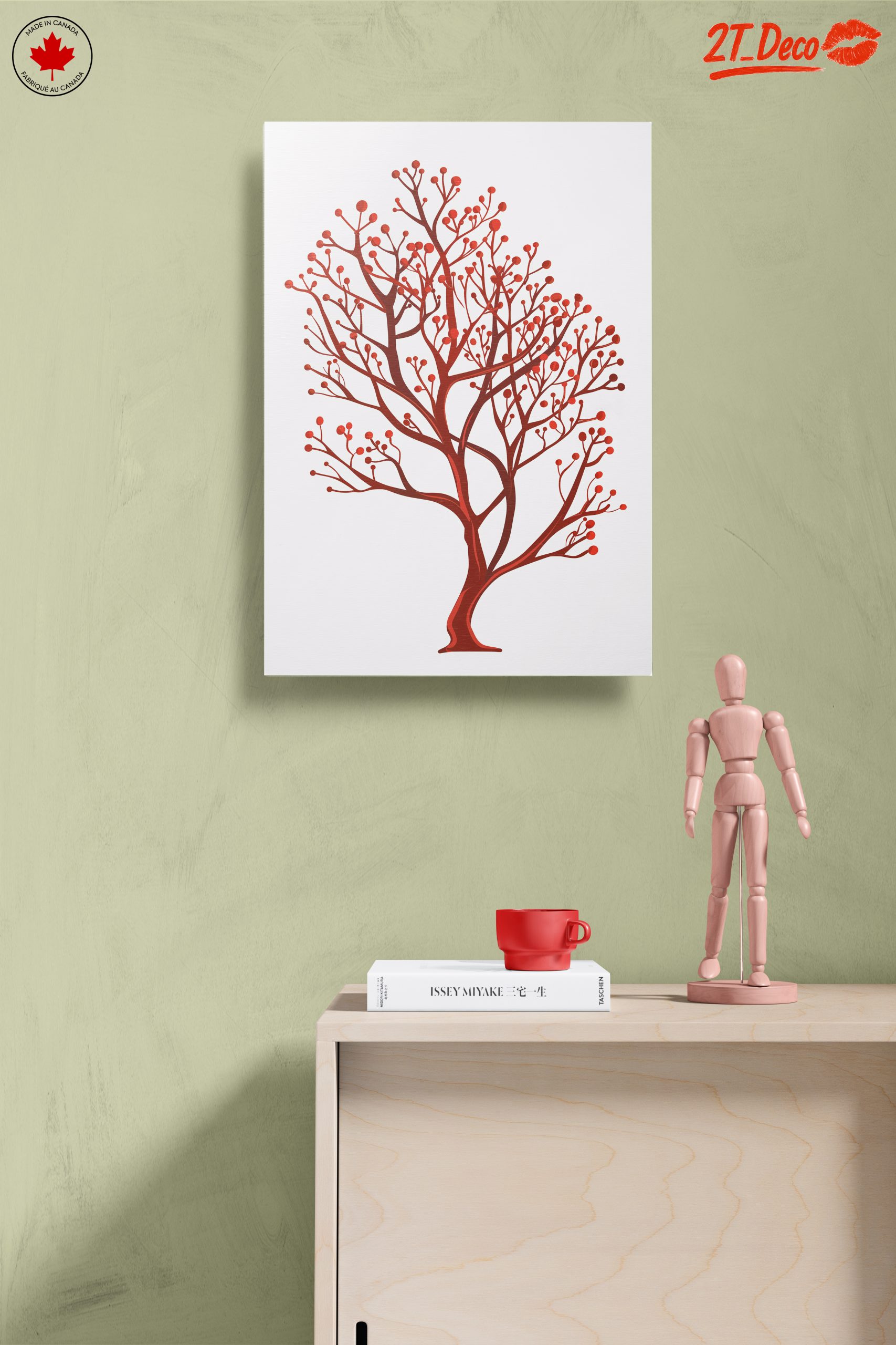 Stylized Tree Design with Red Berries - Image 14