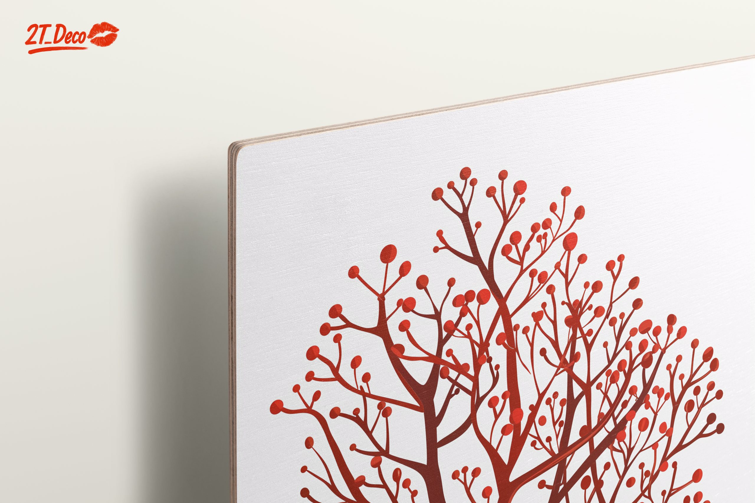 Stylized Tree Design with Red Berries - Image 15
