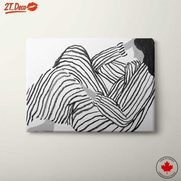 Stylized Abstract Figure Embracing Serenity
