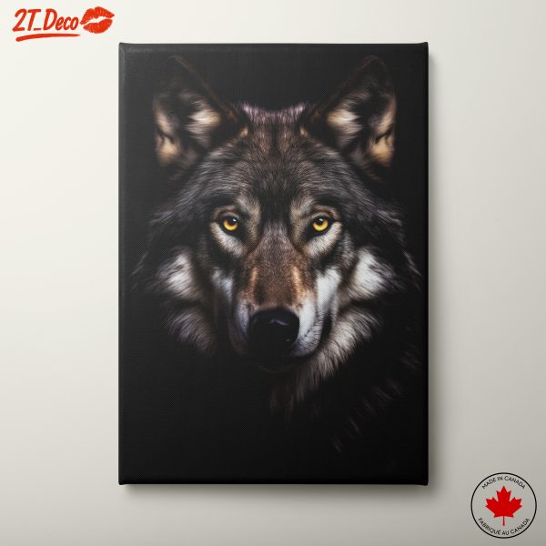 Majestic Wolf Portrait in Dark Background