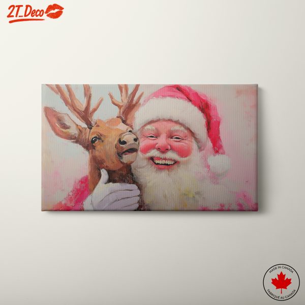 Jolly Santa Claus With Reindeer