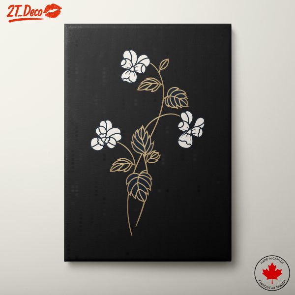 Stylized Floral Composition on Black Background