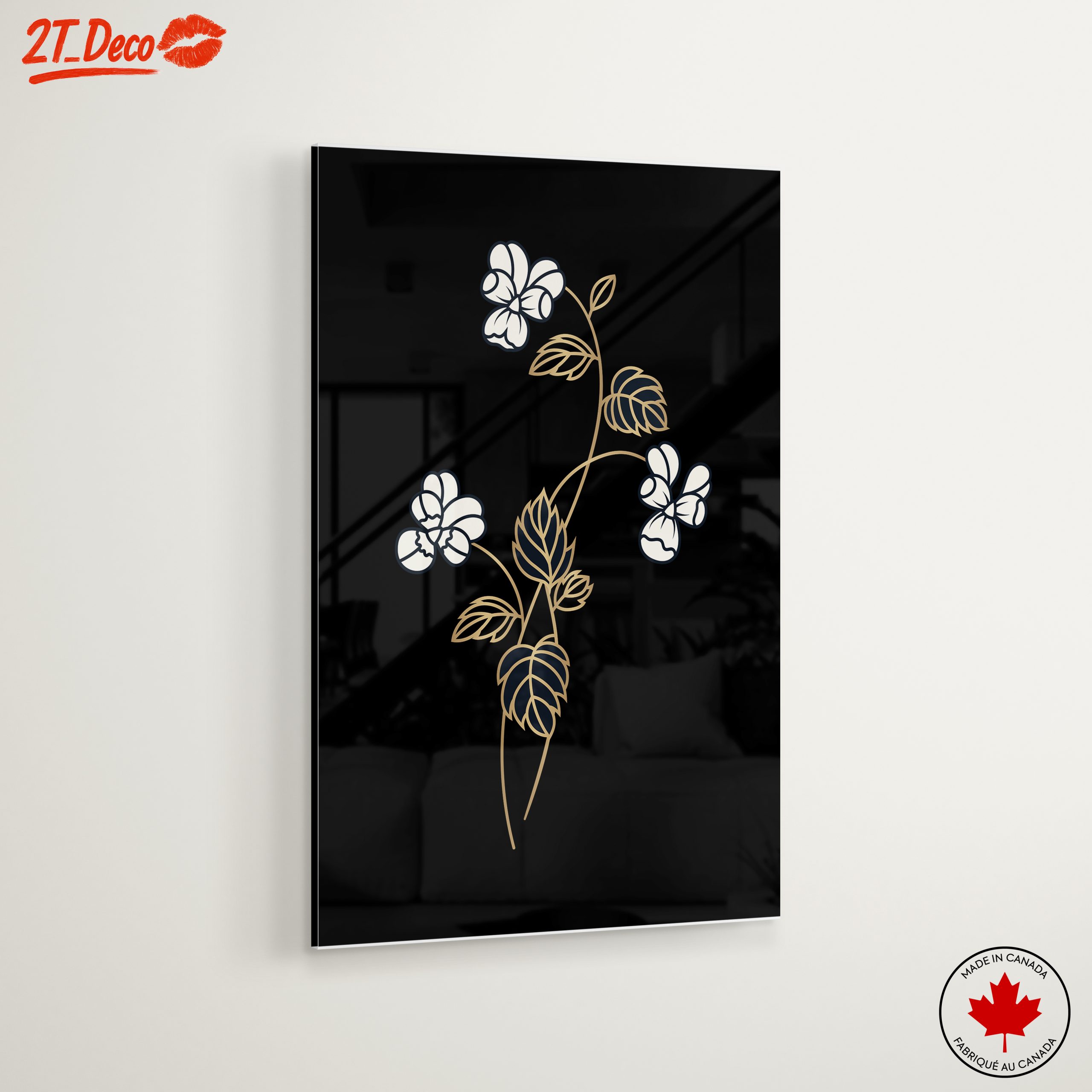 Stylized Floral Composition on Black Background - Image 6
