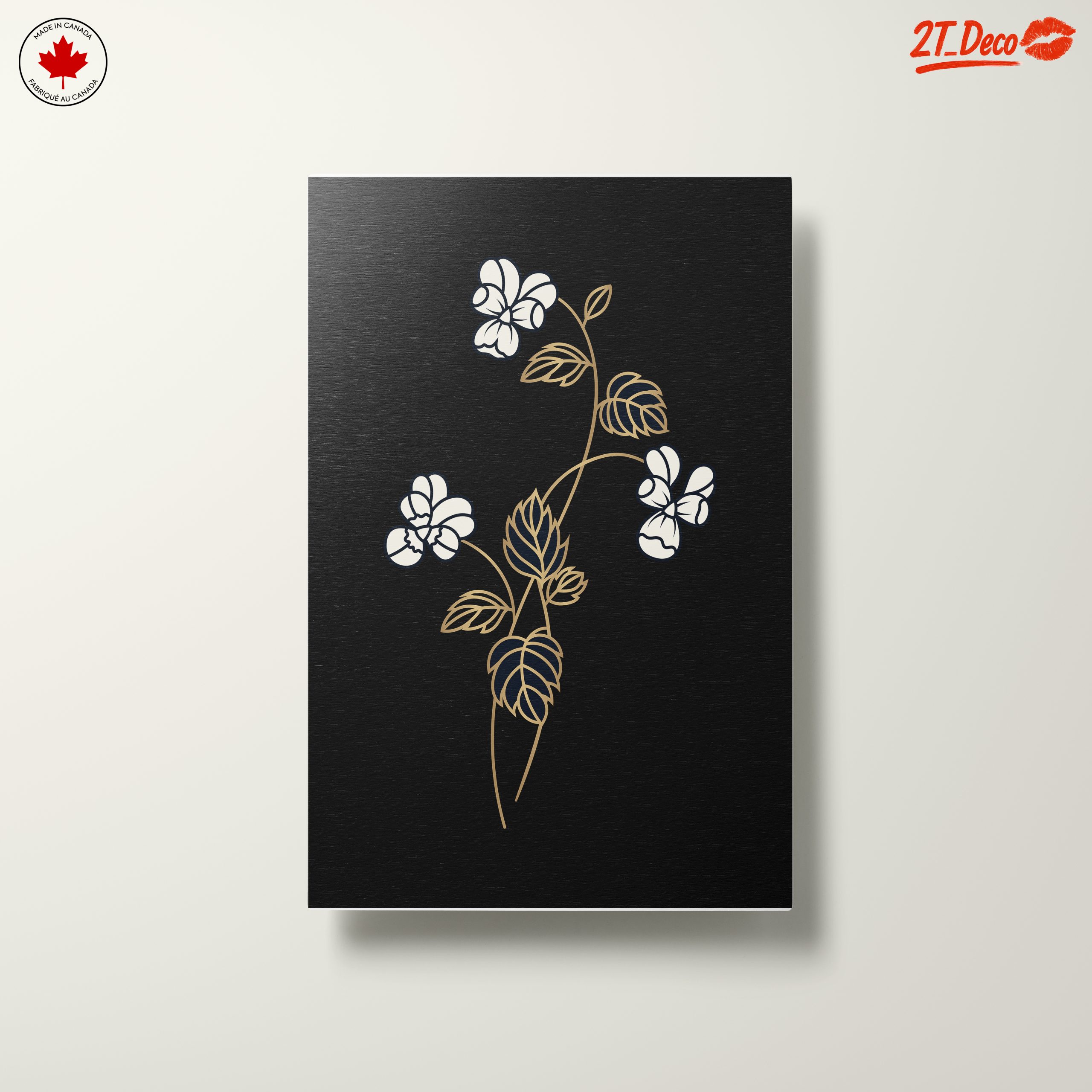 Stylized Floral Composition on Black Background - Image 10